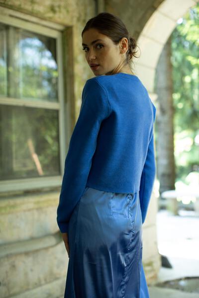 Crop Sweater - Azure- FINAL SALE