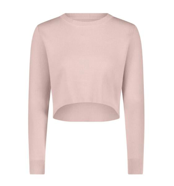 Crop Sweater Spring Knit- Baby Pink- FINAL SALE
