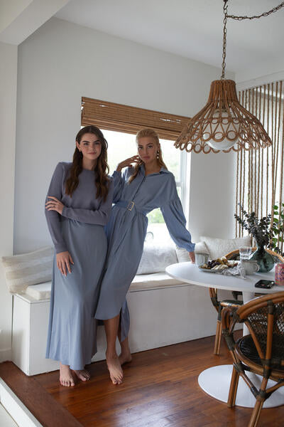 Satin Slip Dress- Periwinkle- FINAL SALE