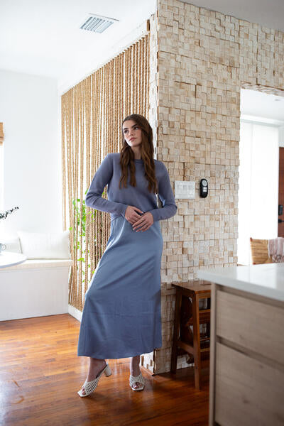 Satin Slip Dress- Periwinkle- FINAL SALE