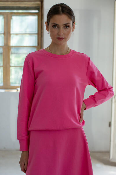 Sweatshirt Tee- Hot Pink- FINAL SALE