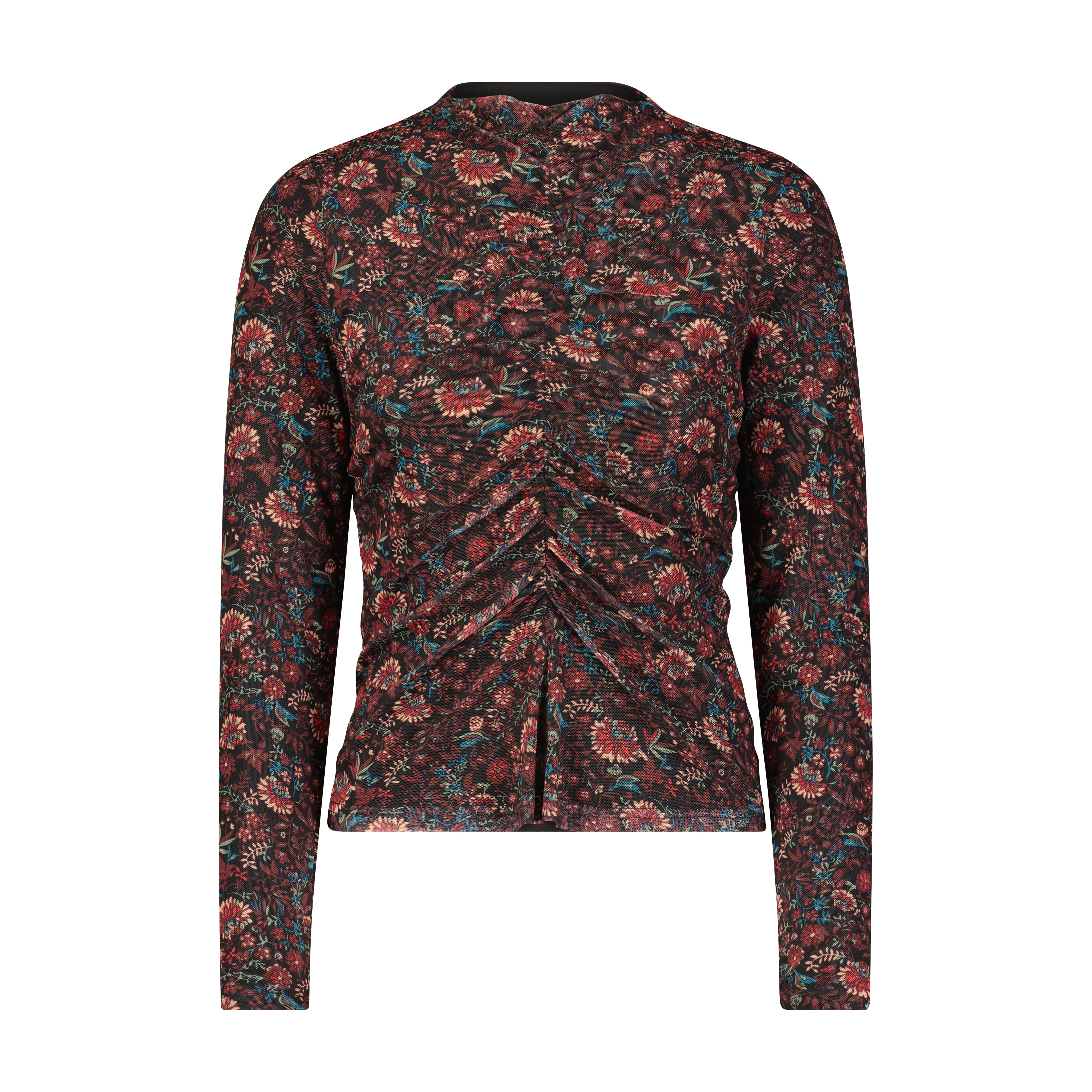 Gali Top- Burgundy Floral Mesh- FINAL SALE