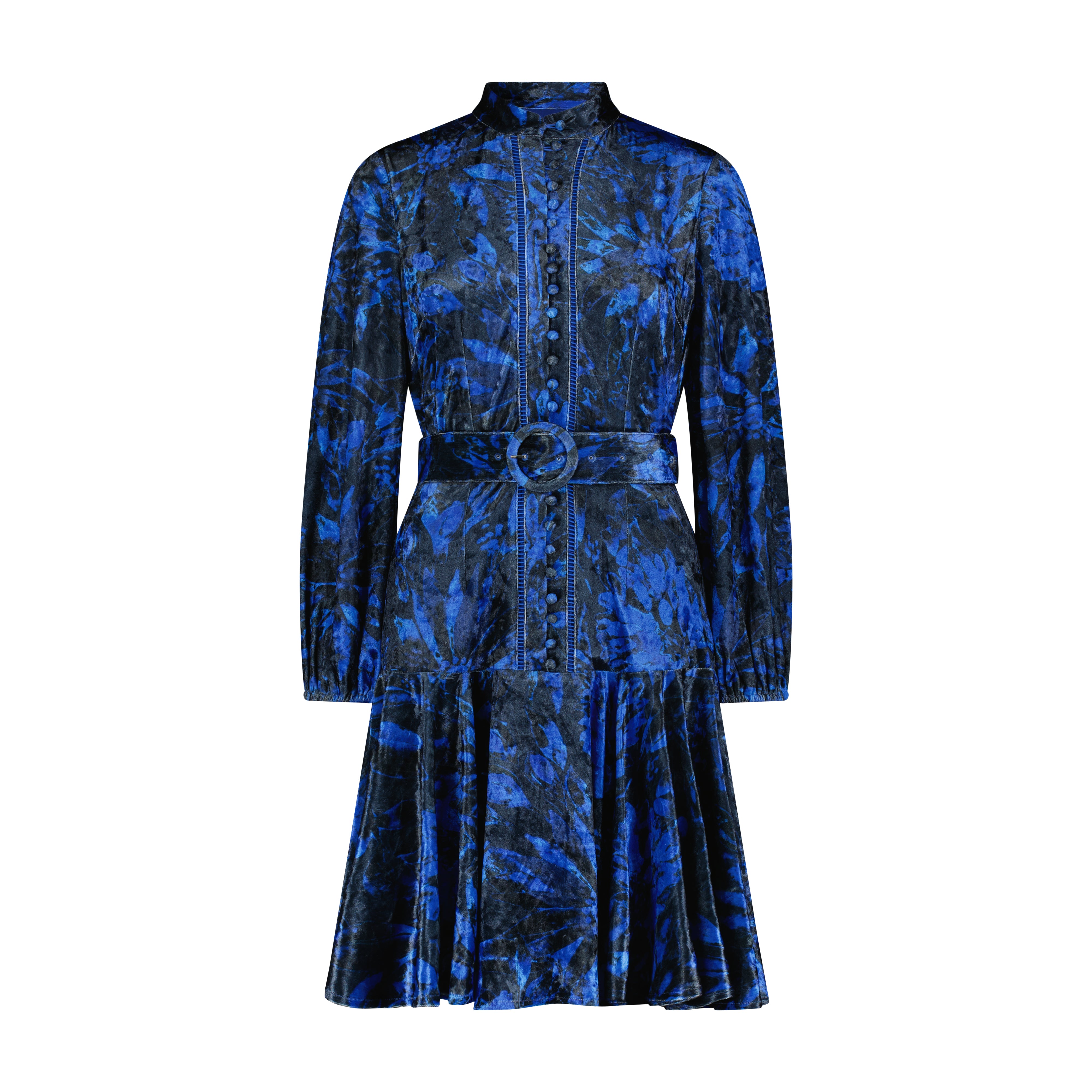 Sophie Dress- Blue Abstract Floral- FINAL SALE