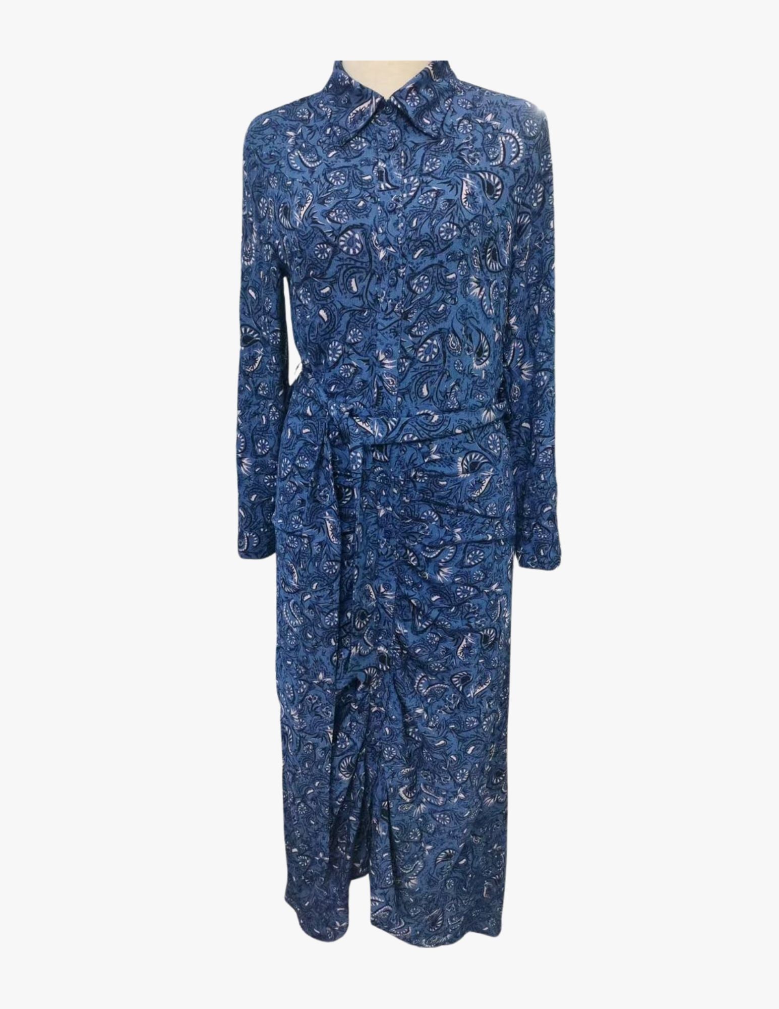 Megan Dress- Blue Paisley- FINAL SALE