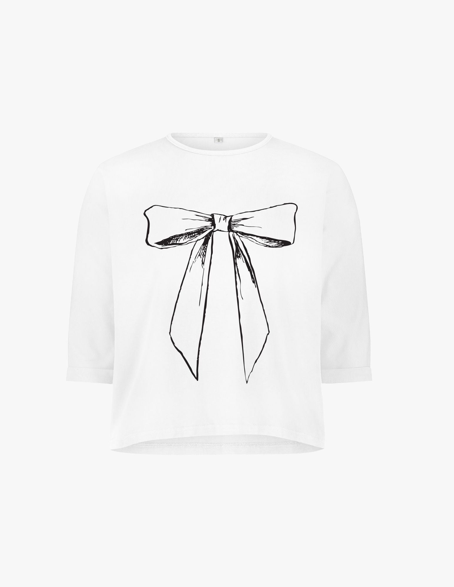 3/4 Sleeve Cotton Graphic Tee- Bow- FINAL SALE