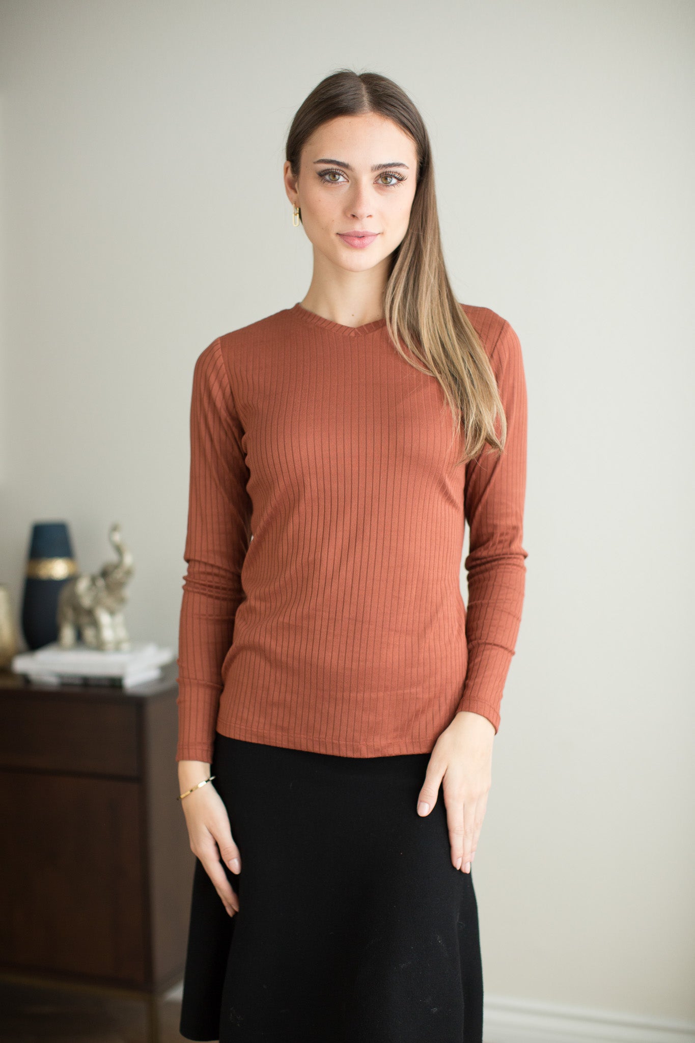 Wide Rib Crew Neck Tee- FINAL SALE