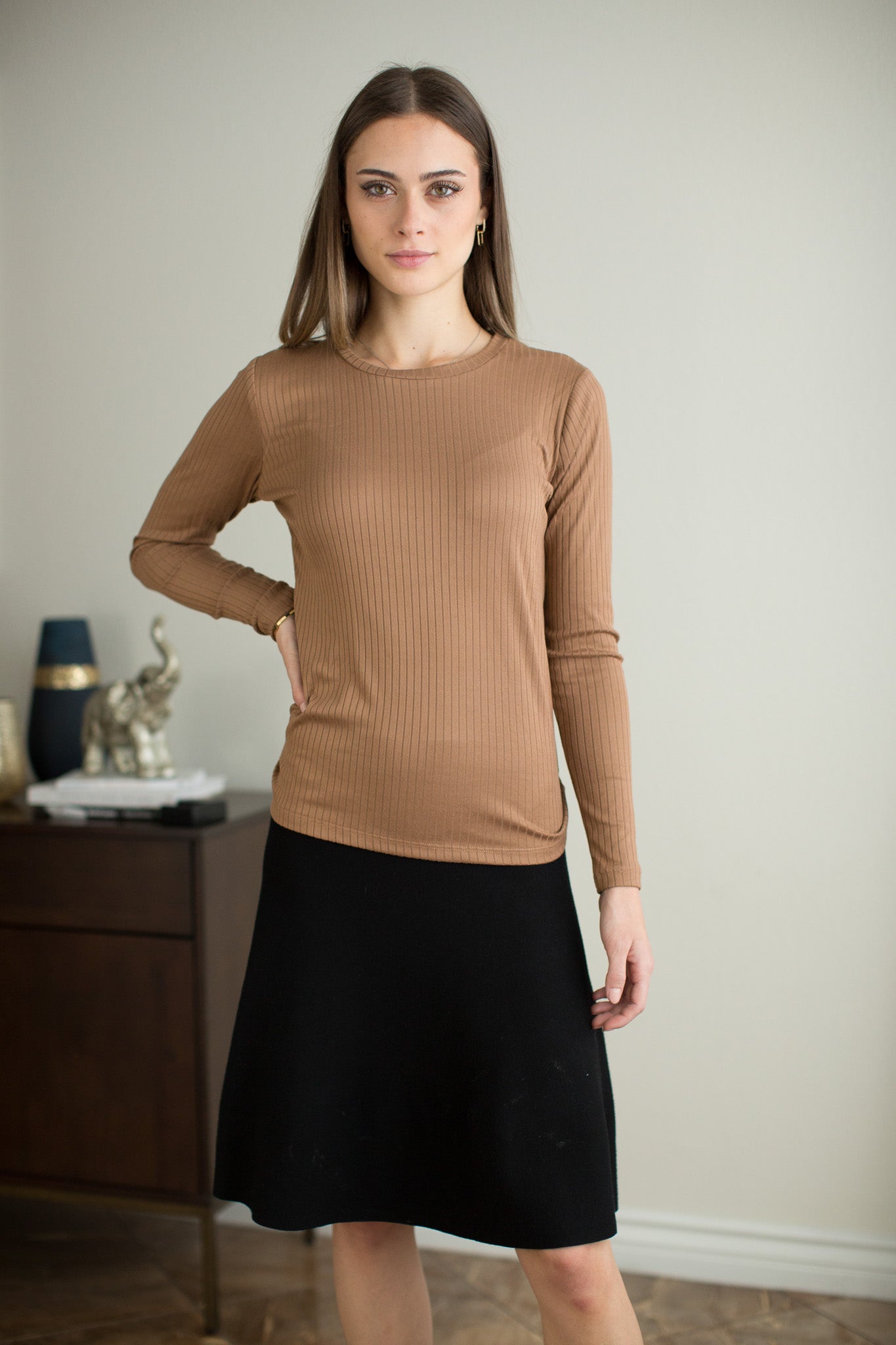 Wide Rib Crew Neck Tee- FINAL SALE