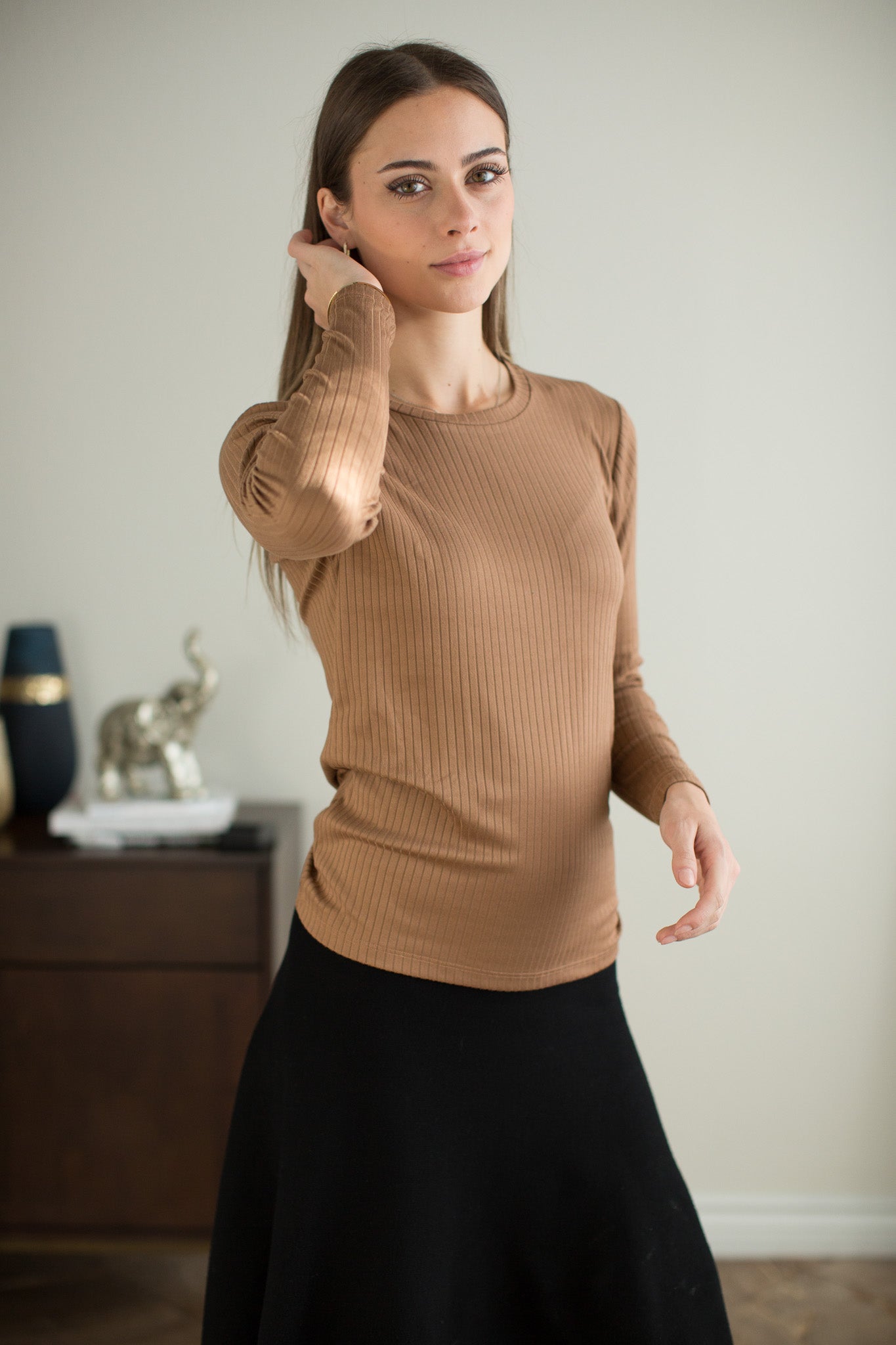 Wide Rib Crew Neck Tee- FINAL SALE