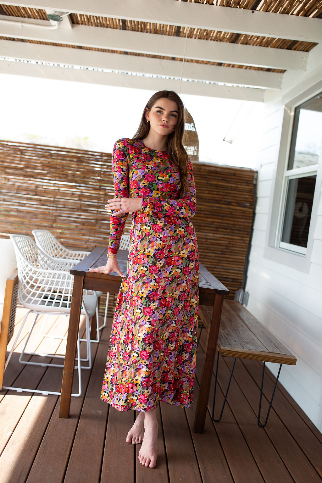 Printed Slip Dress- Oil Painted Florals- FINAL SALE
