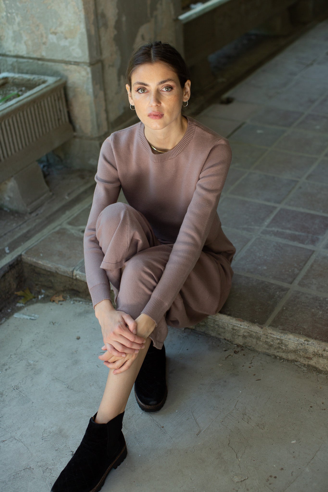 Knit Sleeveless Dress- Taupe- FINAL SALE