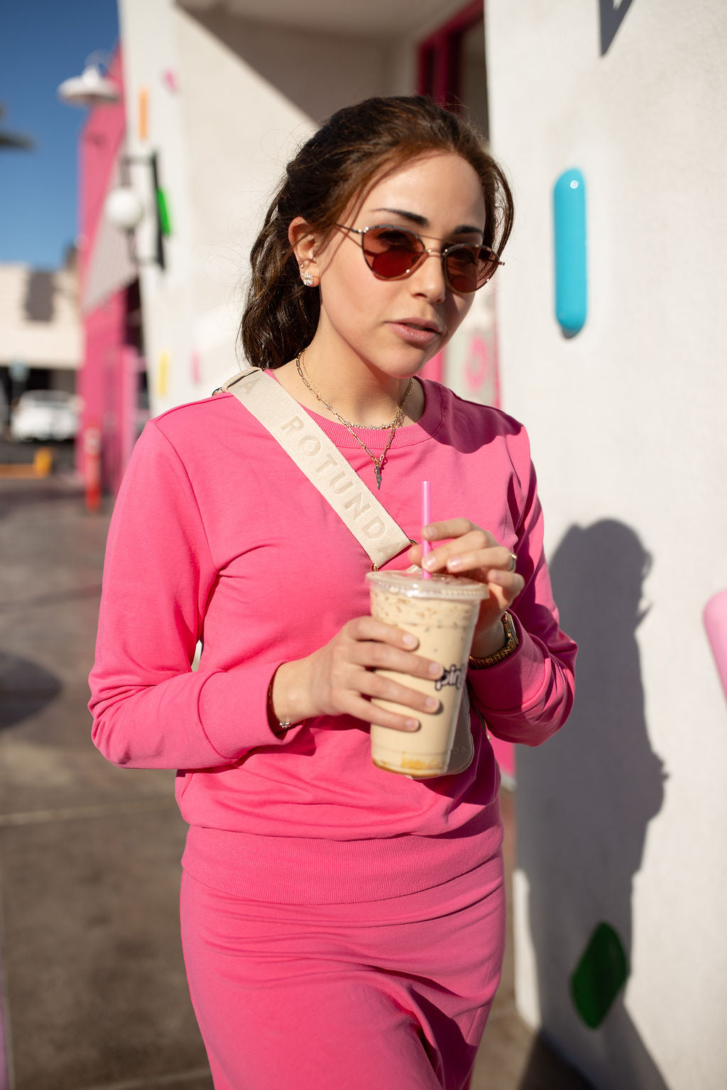 Sweatshirt Tee- Hot Pink- FINAL SALE