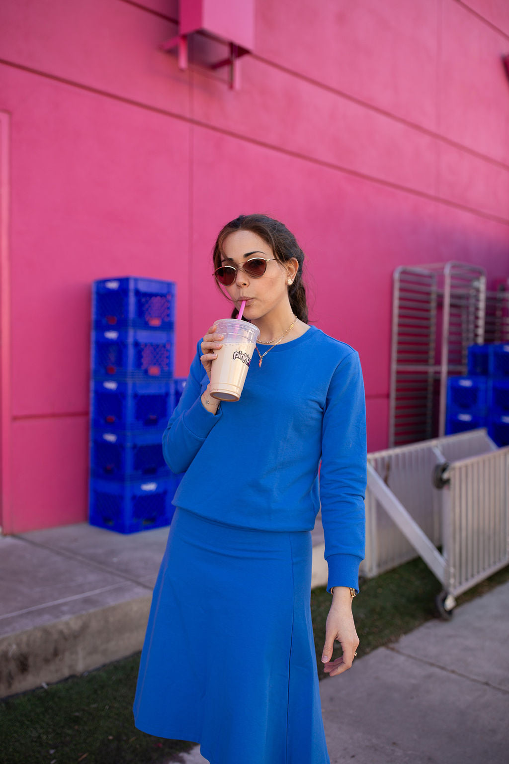 Sweatshirt Tee- Cobalt- FINAL SALE