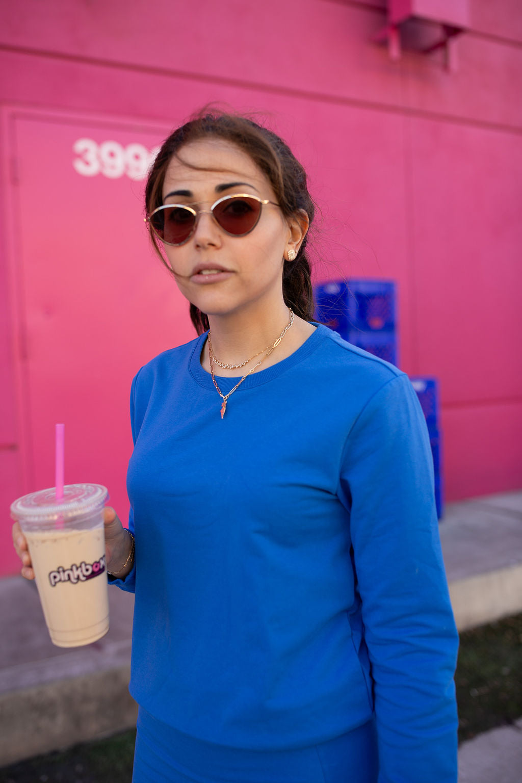 Sweatshirt Tee- Cobalt- FINAL SALE
