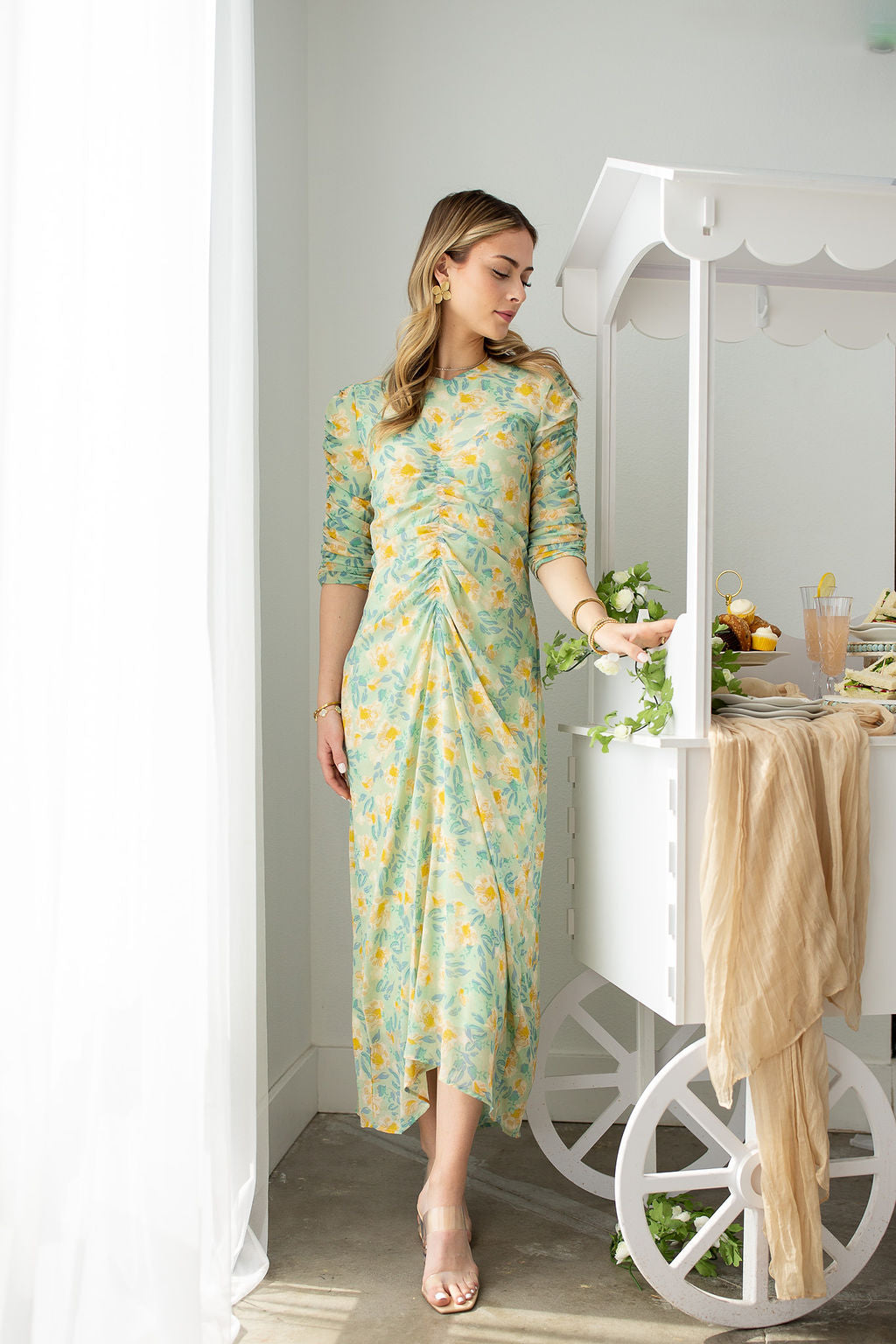Flora Midi- Mint Floral- FINAL SALE