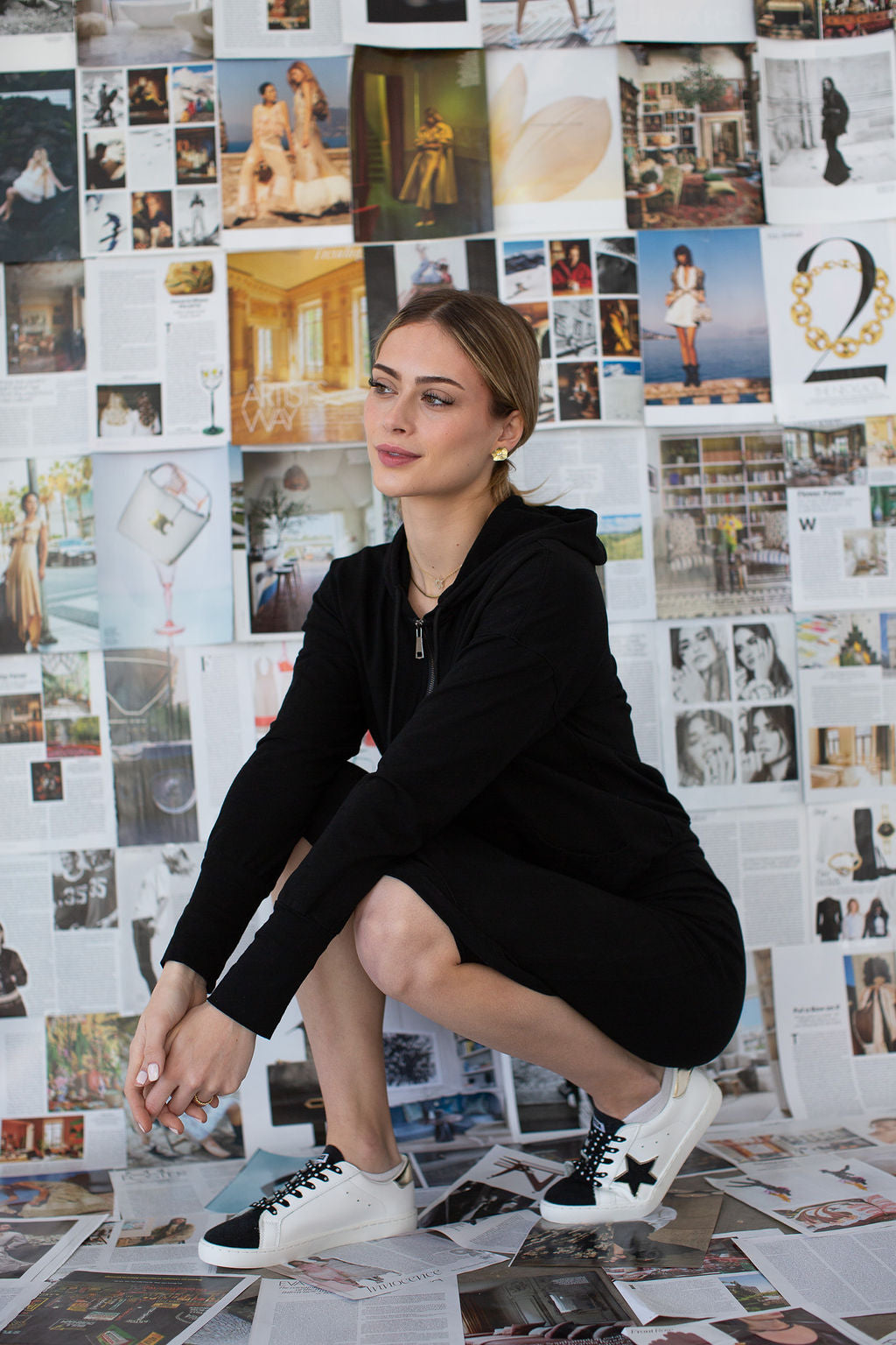 Front Zip Hoodie Dress- Black- FINAL SALE