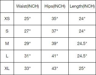 size chart