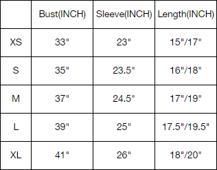 size chart