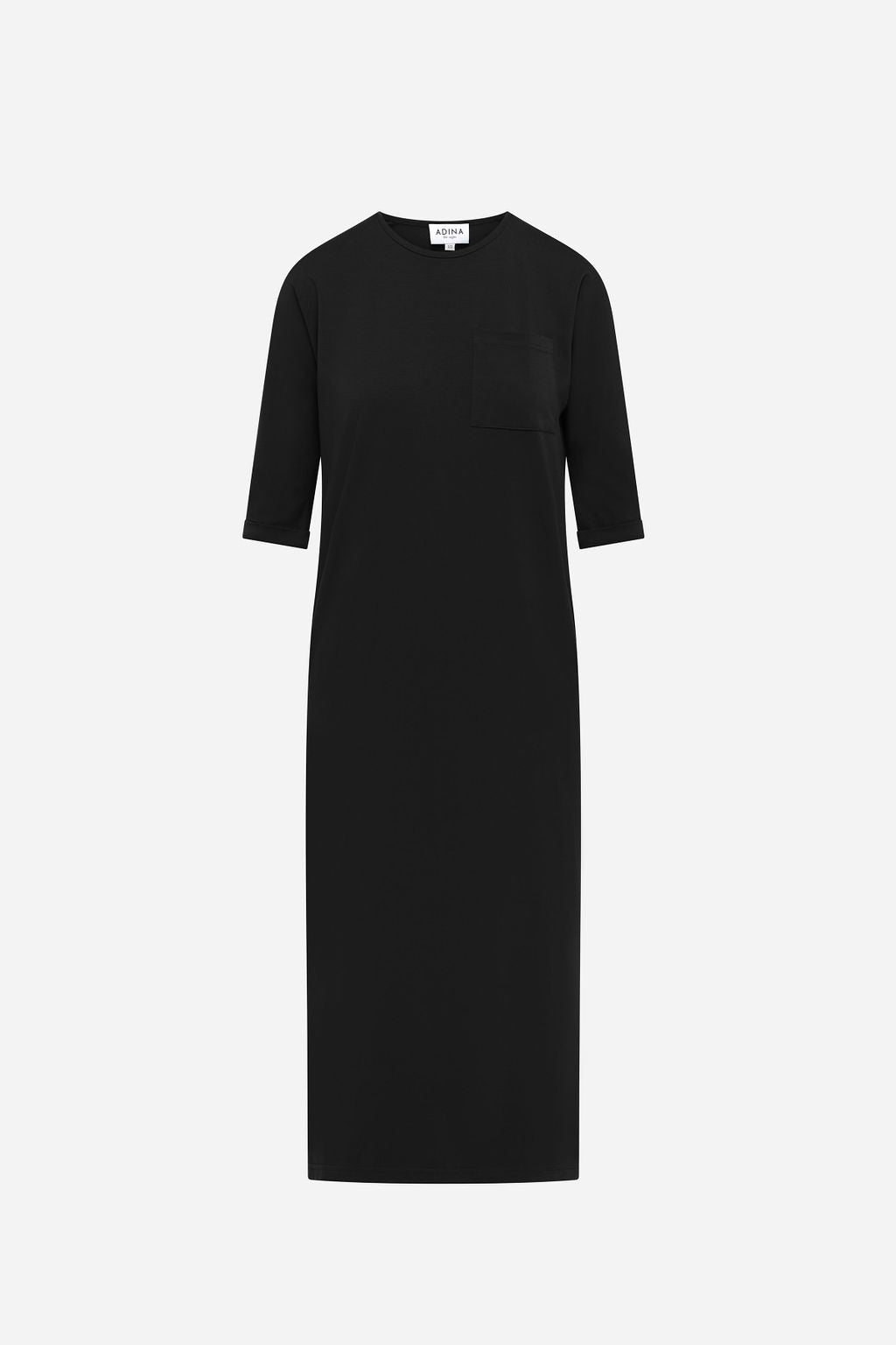 Pocket T-shirt Dress- Black
