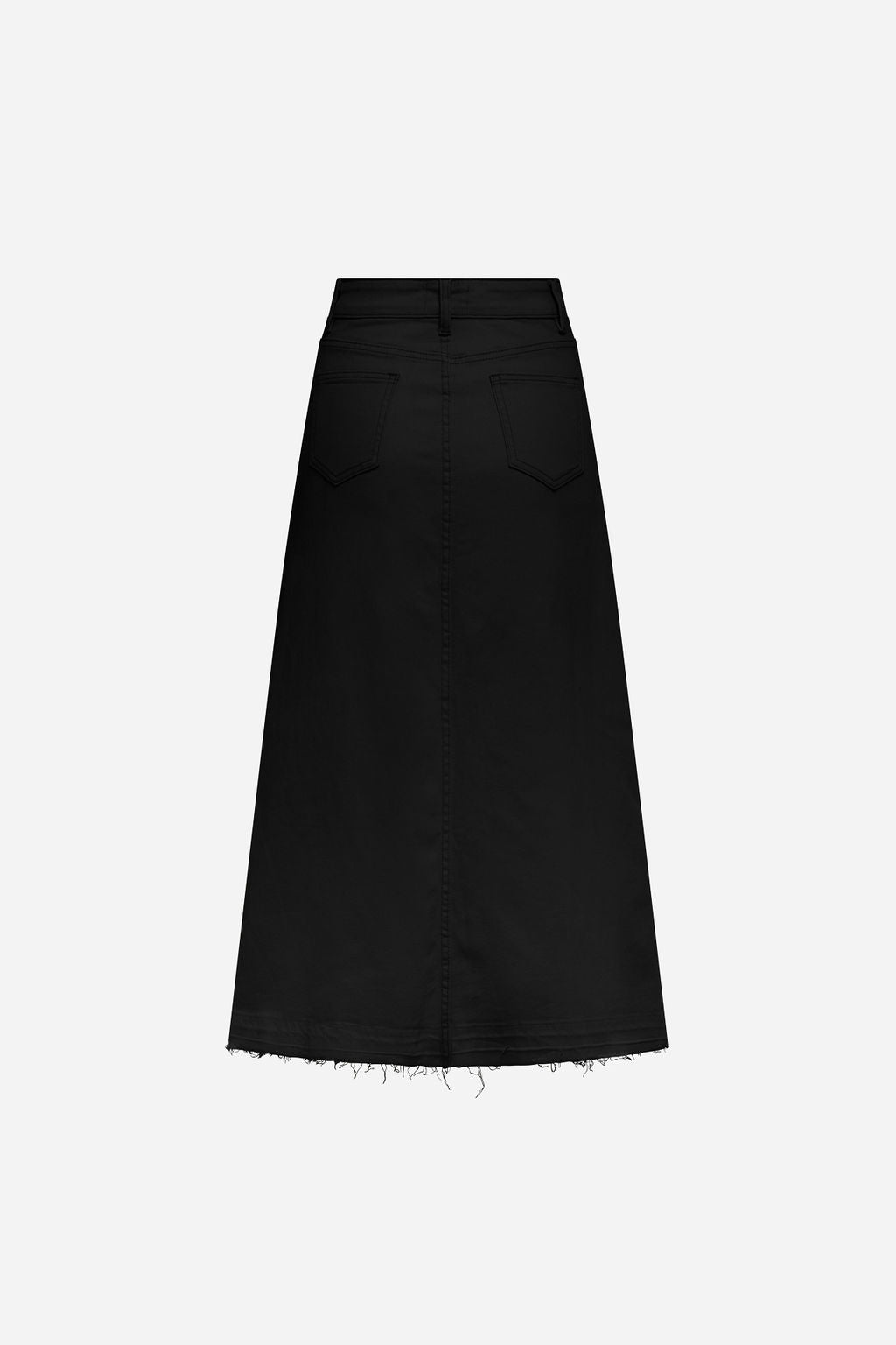 Fray Detail Denim Skirt- Black- FINAL SALE