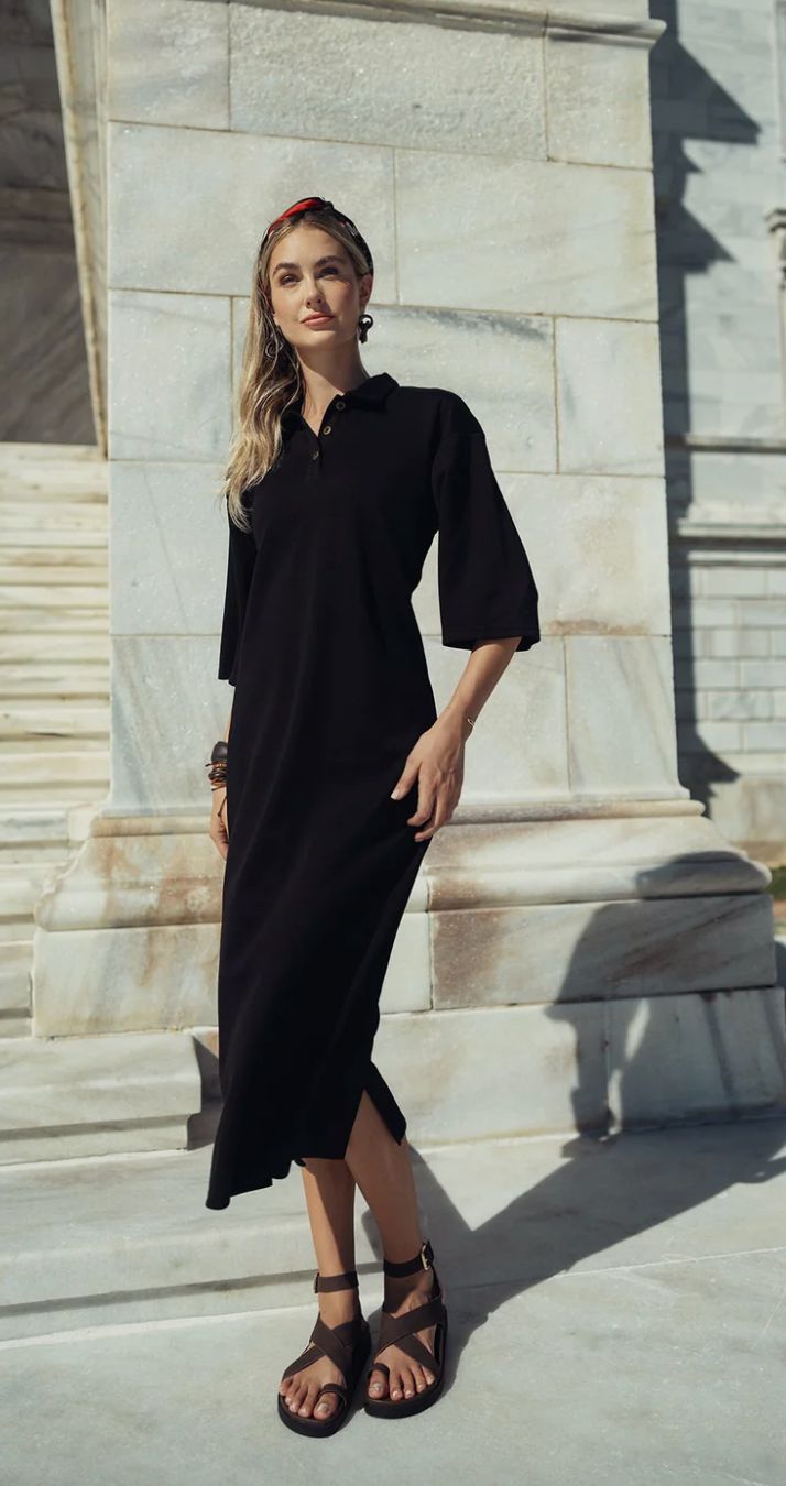 Active Polo Dress- Black