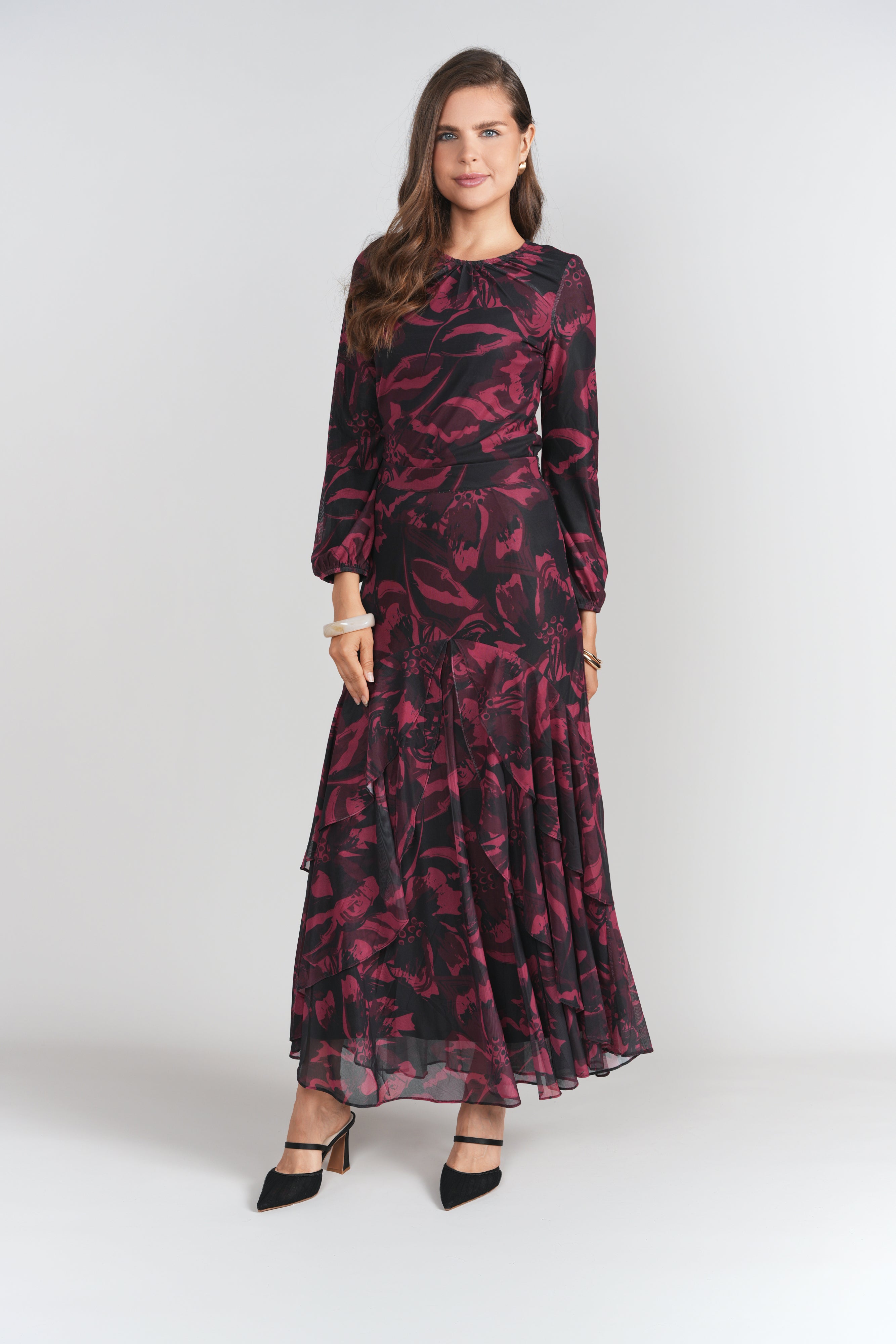 Jodi Skirt- Fuchsia Florals