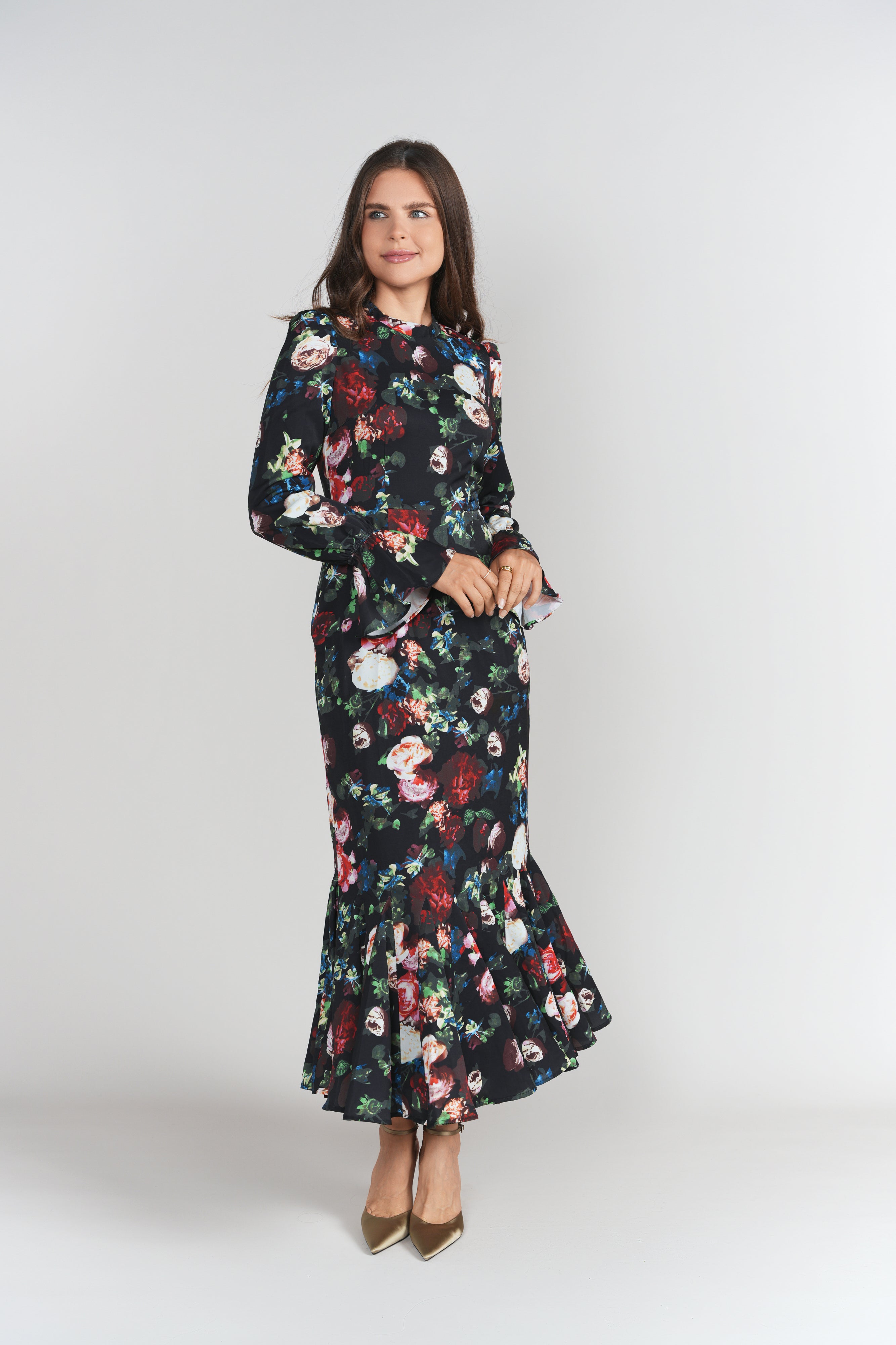 Aliza Dress- Exotic Winter Floral