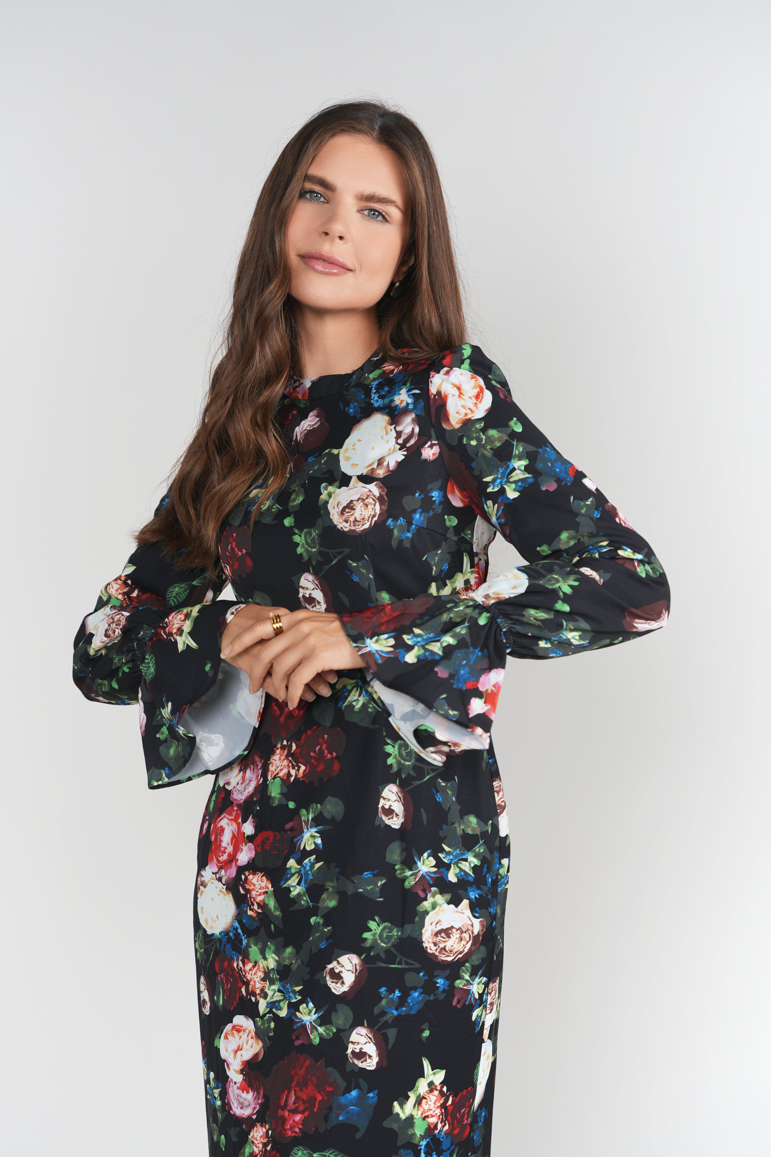 Aliza Dress- Exotic Winter Floral