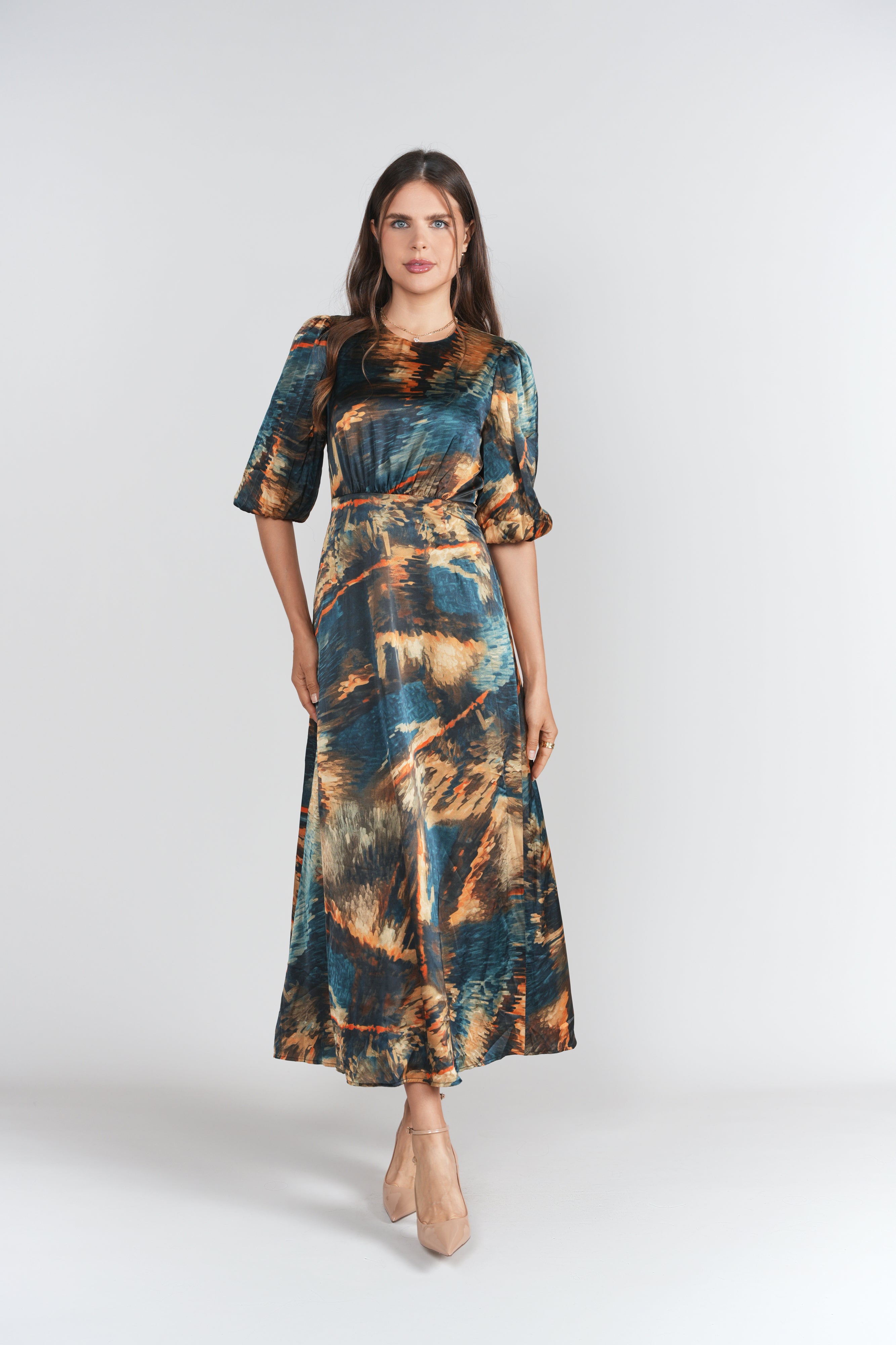 Becca Dress- Abstract Navy