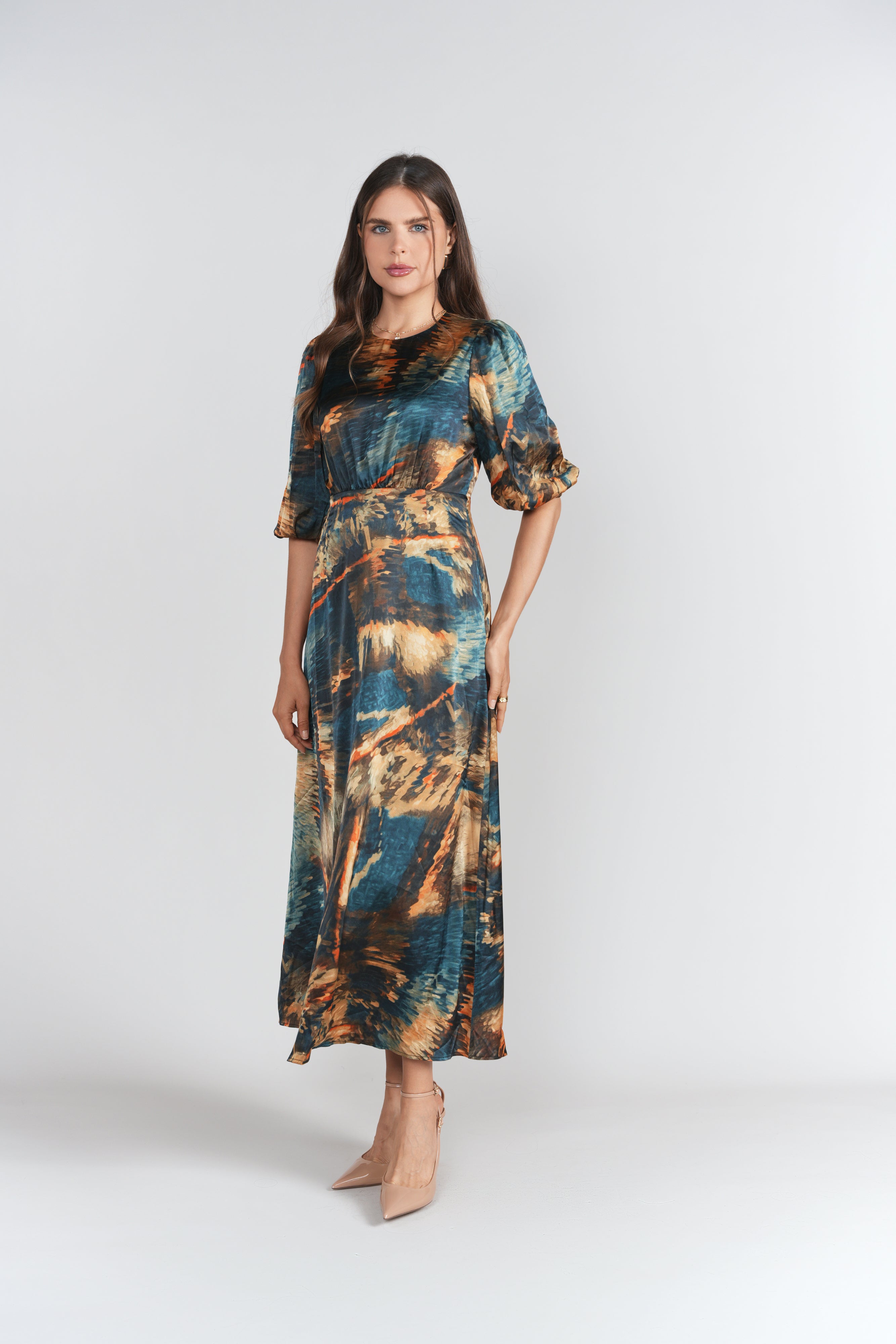 Becca Dress- Abstract Navy