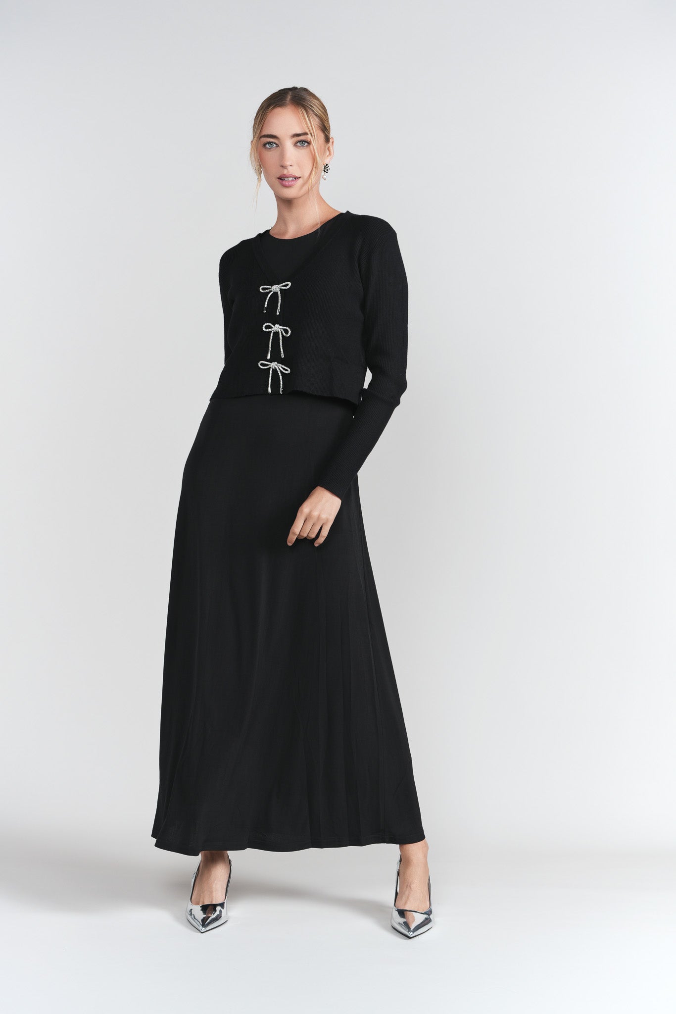Bows Cardi- Black