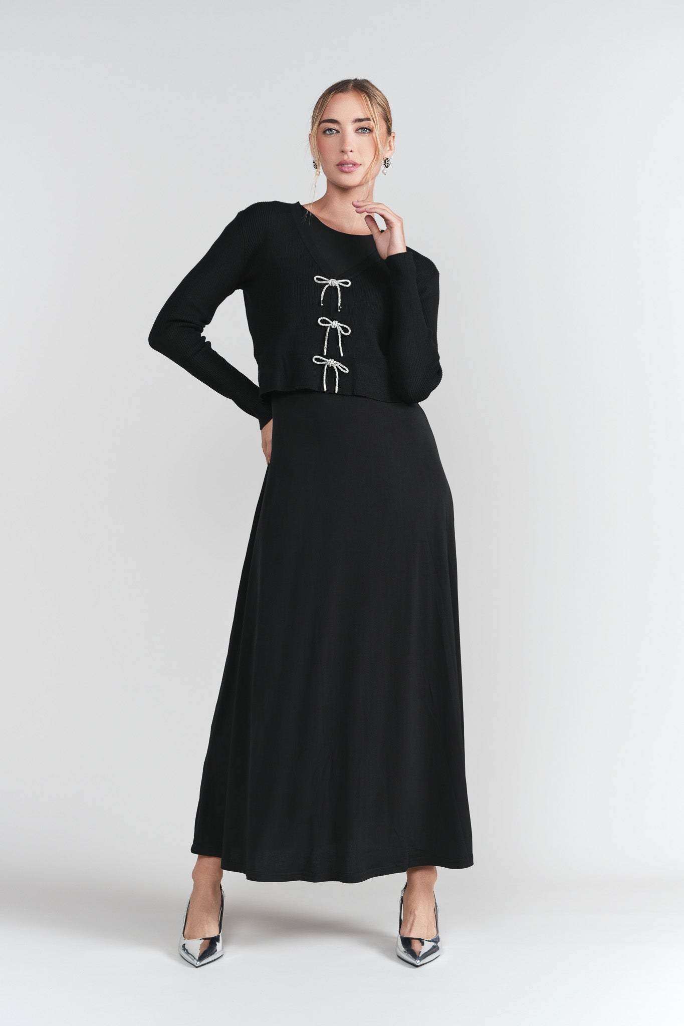 Bows Cardi- Black