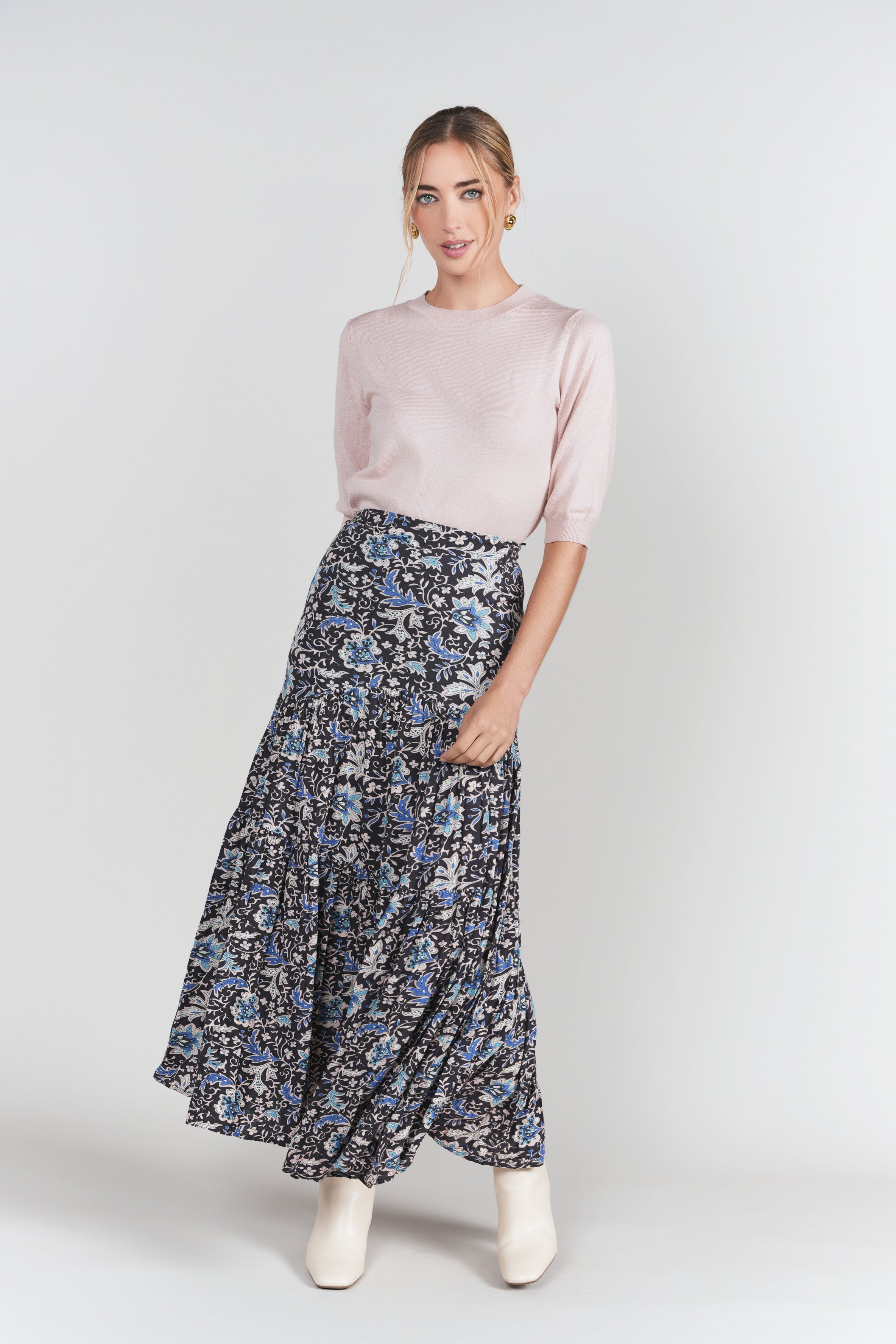 Tiered Maxi Skirt- Turkish Floral