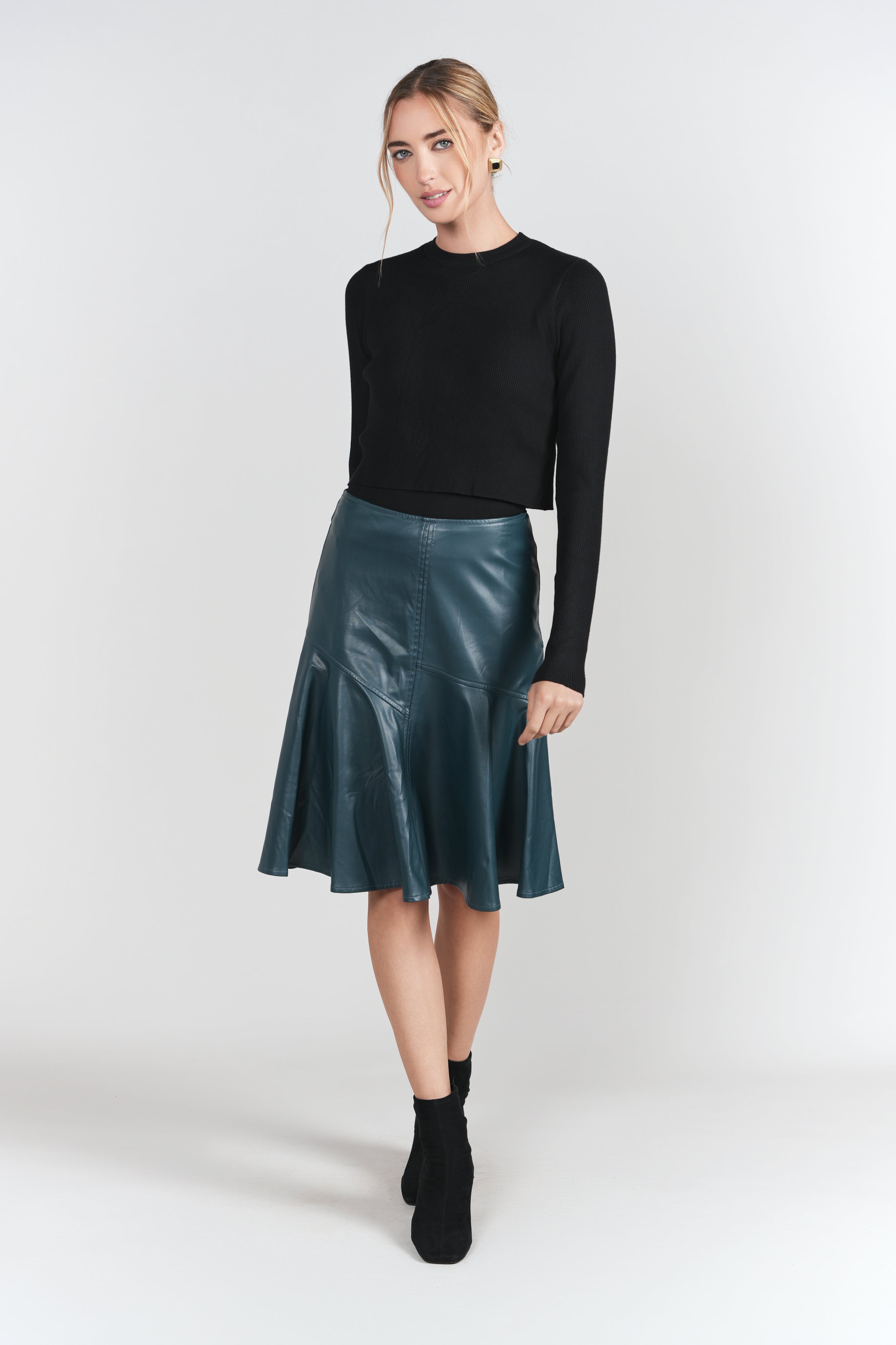 Double Layer Sweater Top- Black
