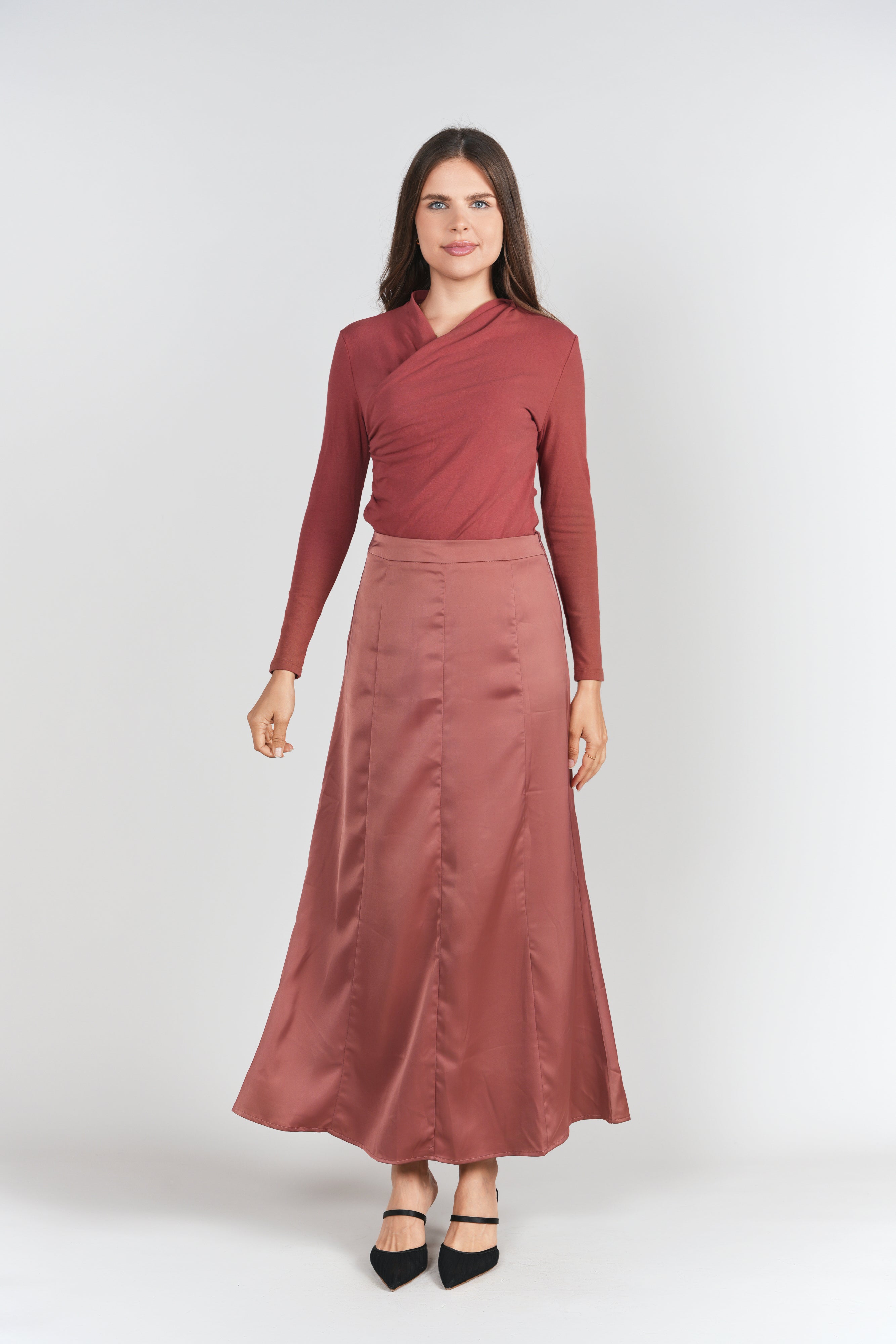 Paneled Slip Skirt Maxi- Spice