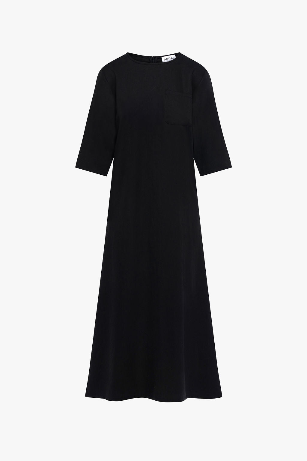 Tencel Pocket Midi Dress- Black- FINAL SALE