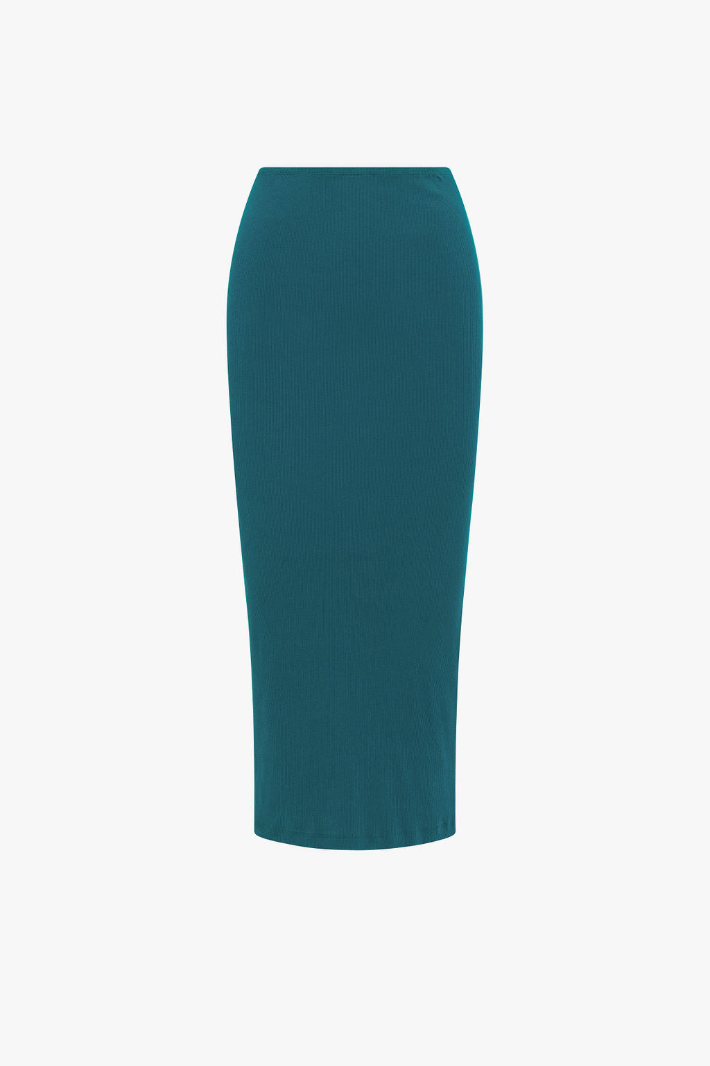 Straight Ribbed Skirt- Teal