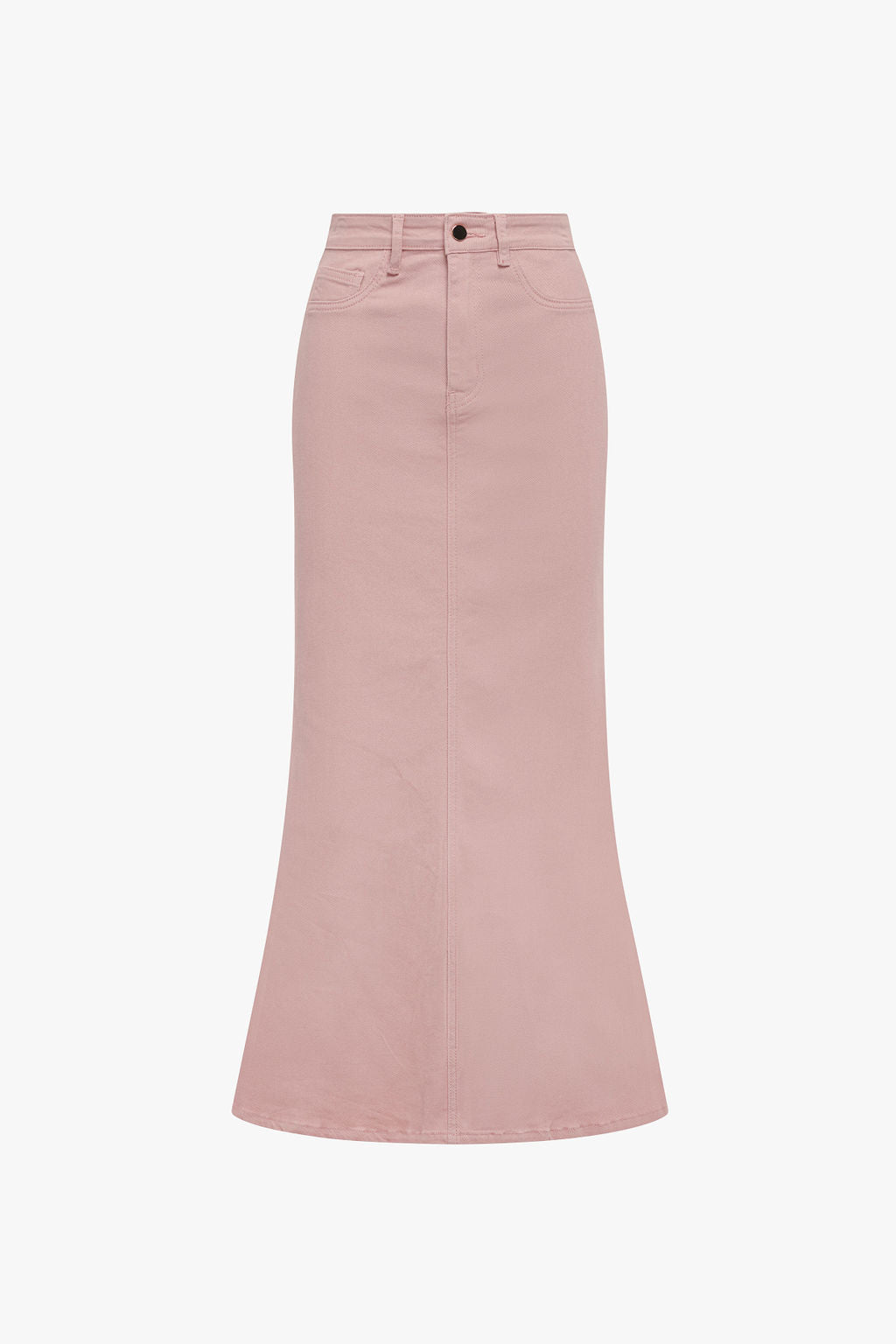 Mermaid Denim Maxi Skirt- Peachy Pink- FINAL SALE