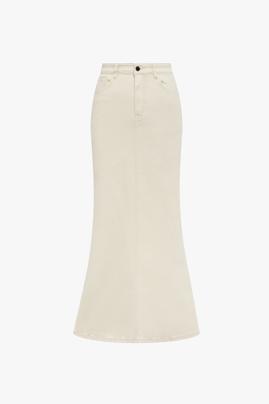 Mermaid Denim Maxi Skirt- Cream- FINAL SALE