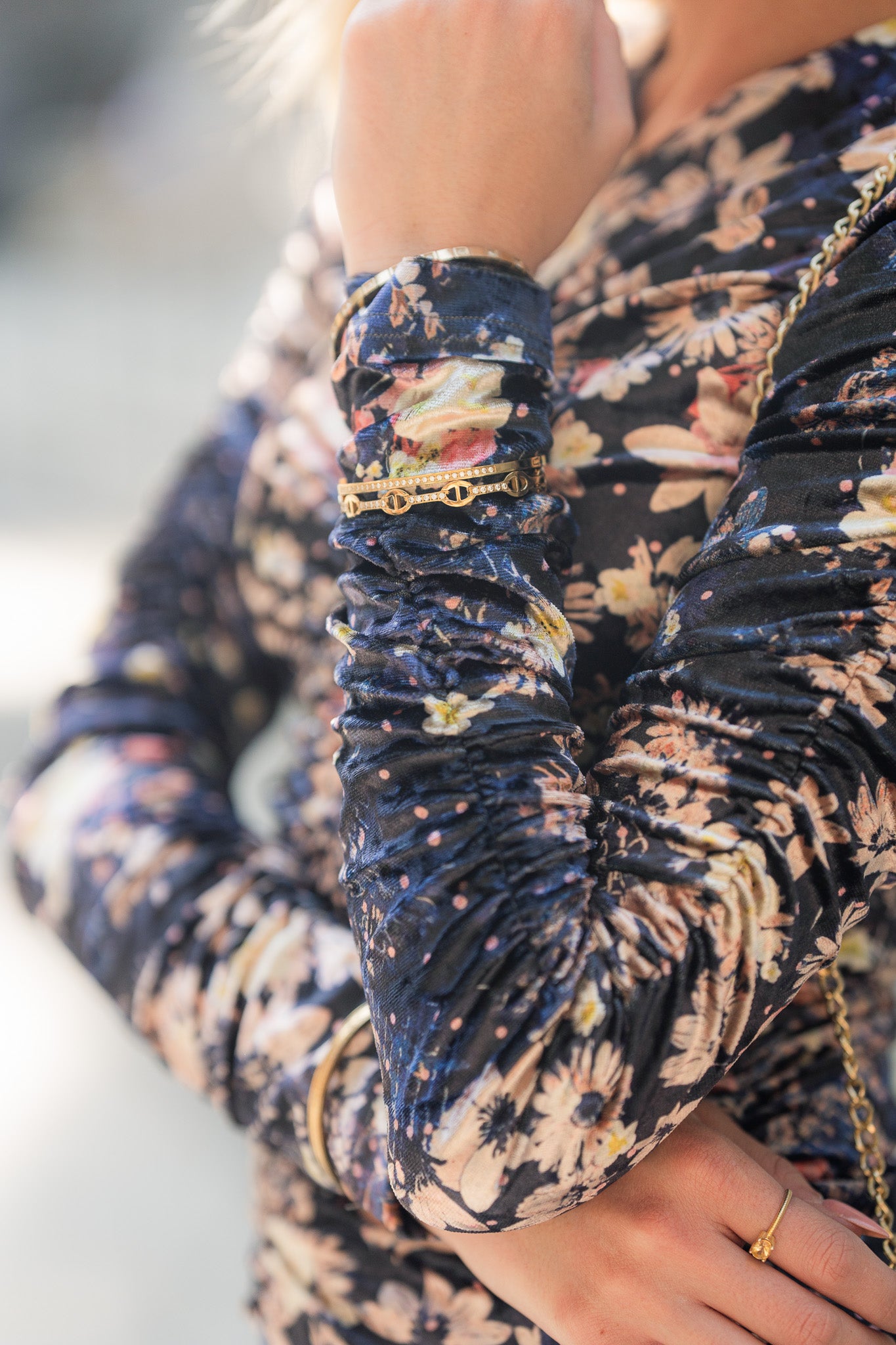 Flora Velvet Maxi- Floral Grunge- FINAL SALE