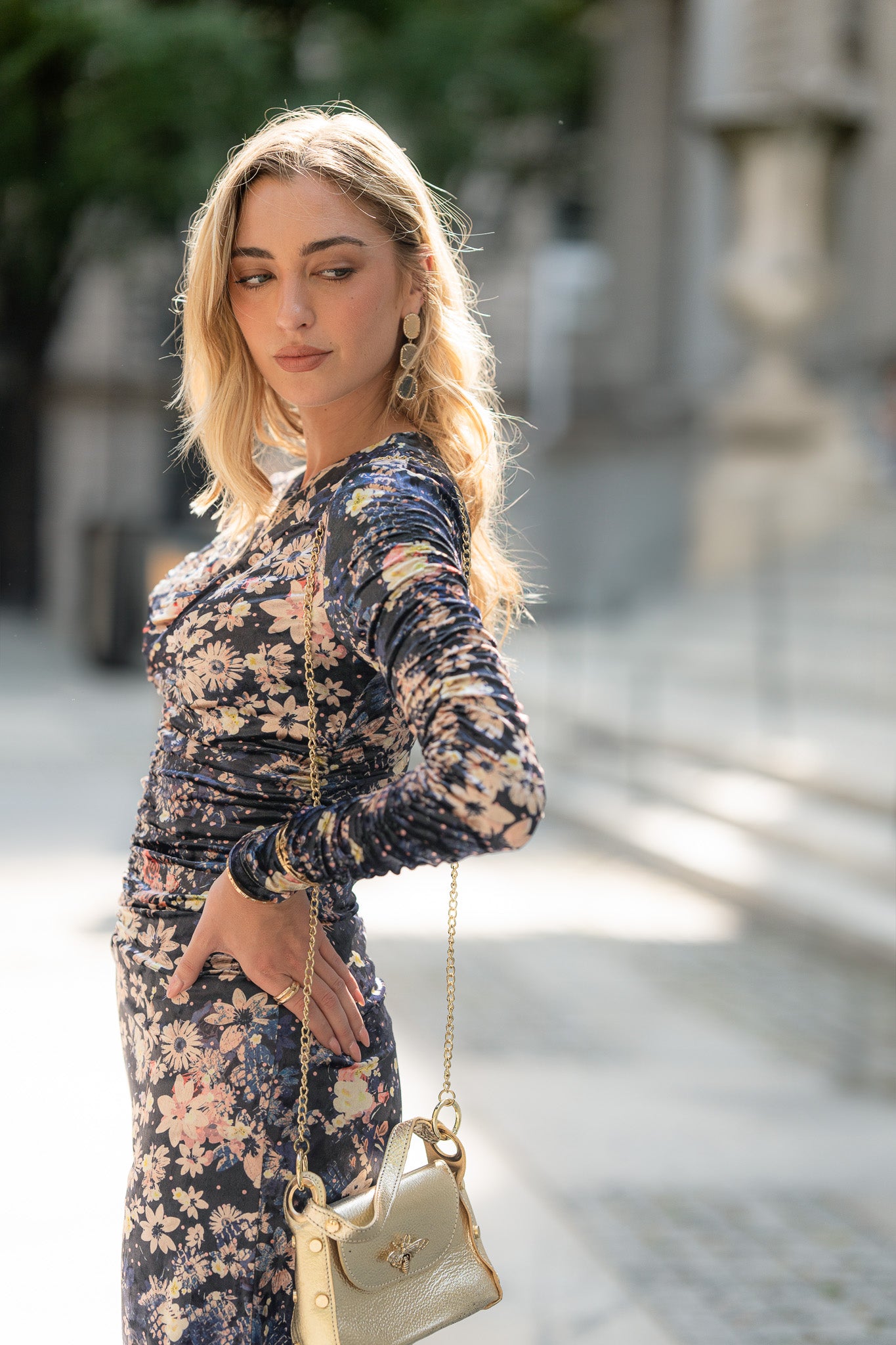 Flora Velvet Maxi- Floral Grunge- FINAL SALE