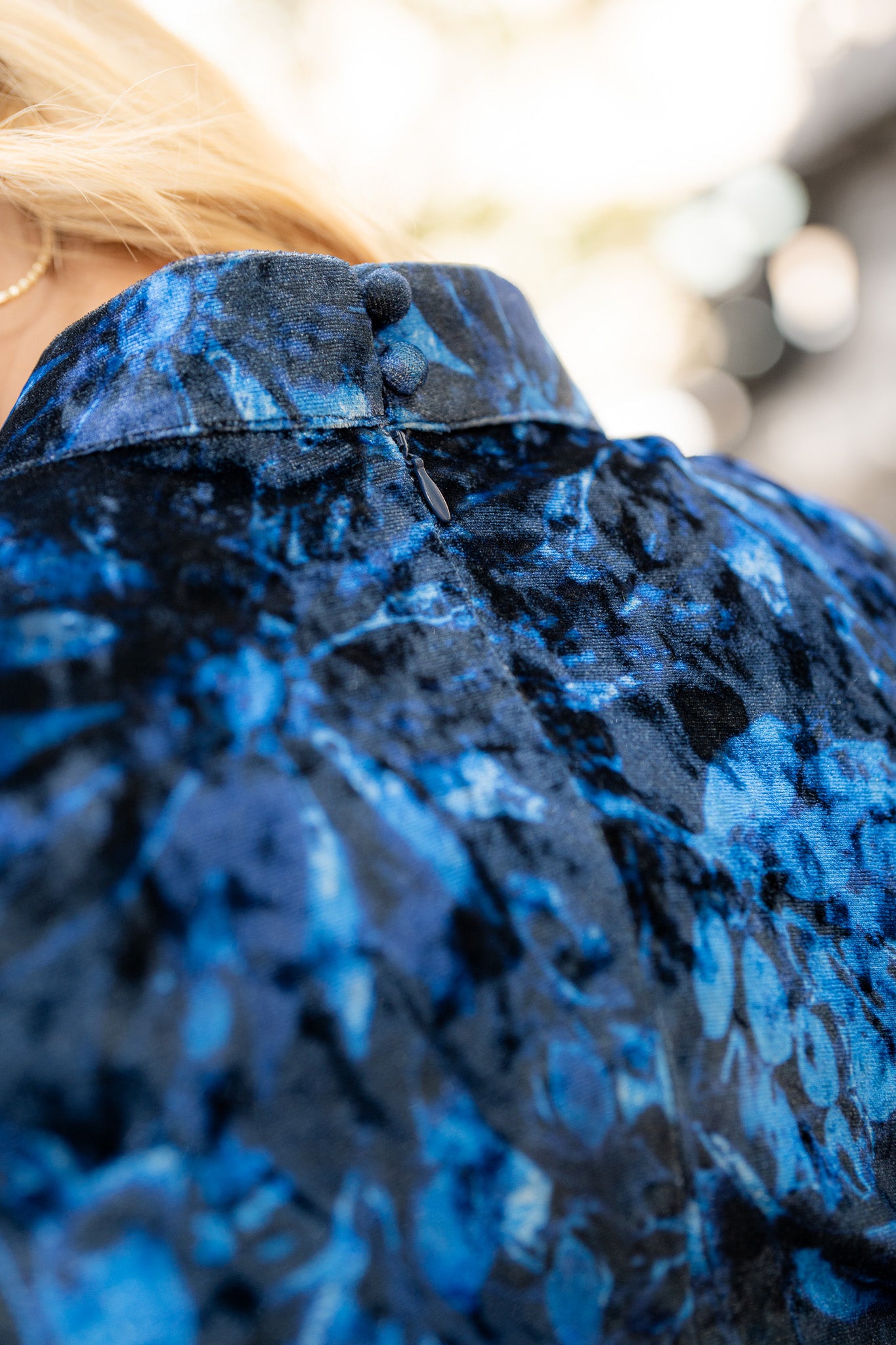 Sophie Dress- Blue Abstract Floral- FINAL SALE