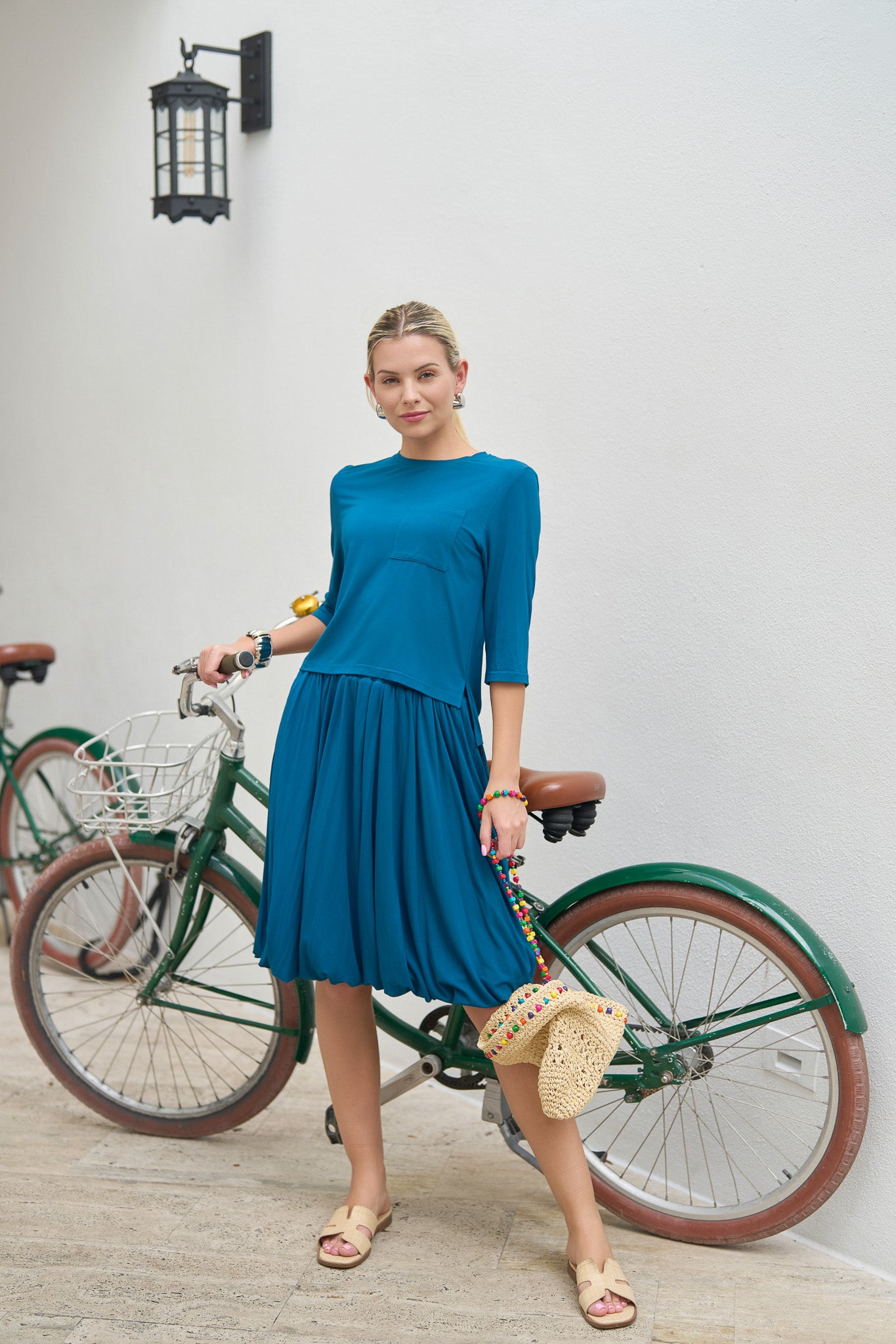 Pocket Jersey Top- Teal- FINAL SALE