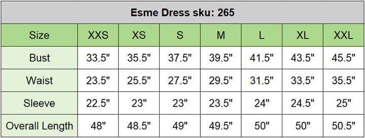 size chart