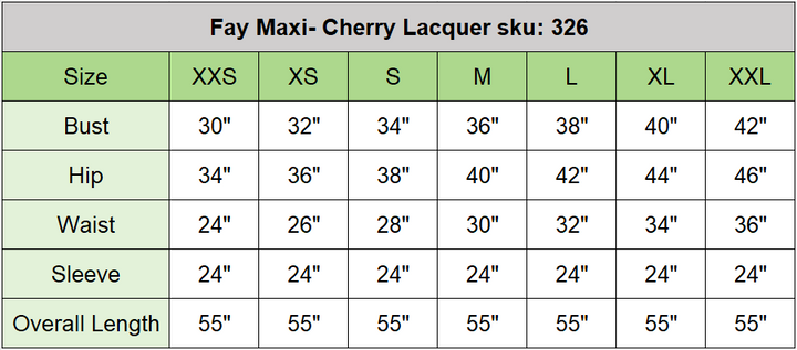 size chart