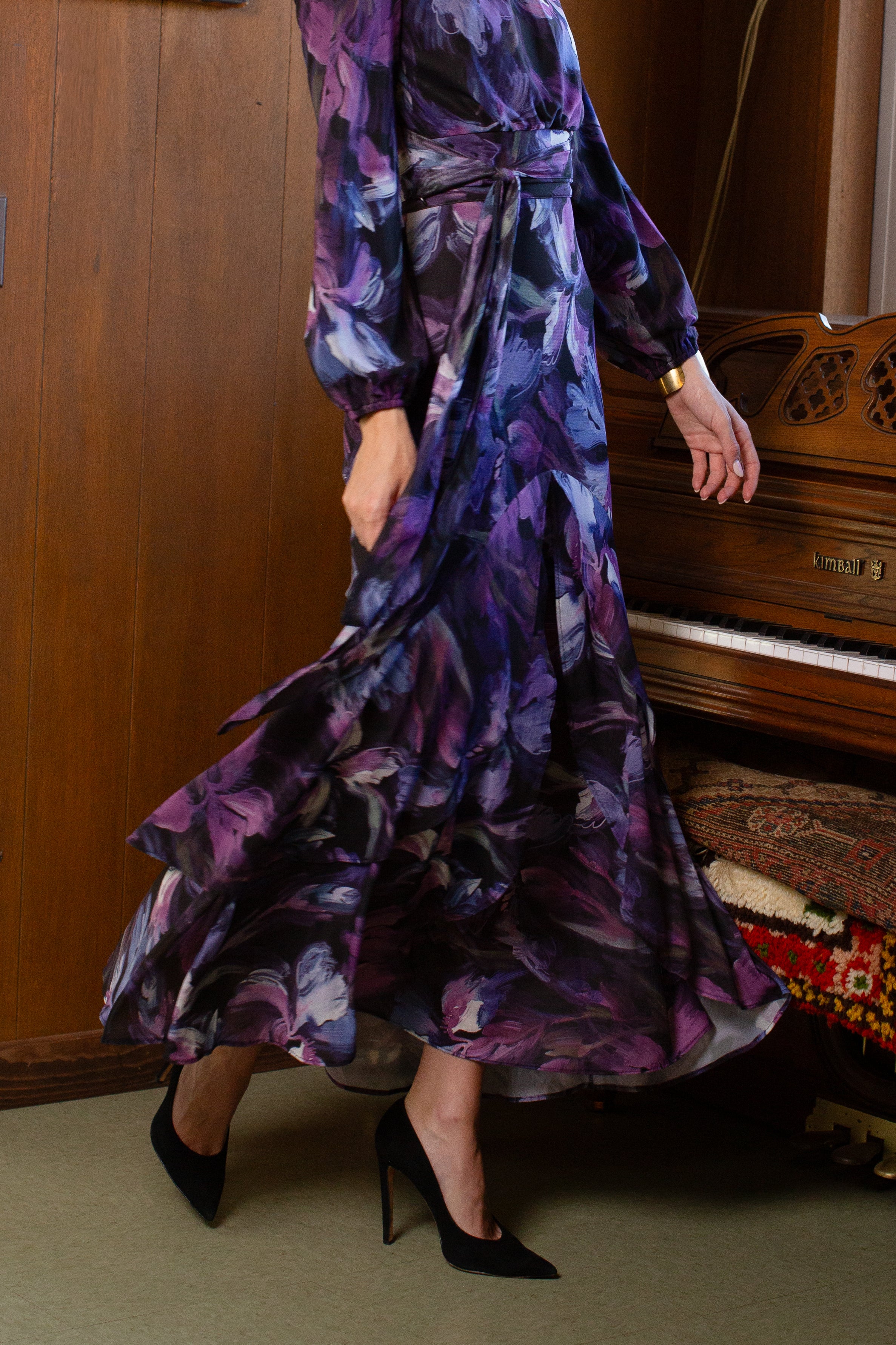 Jodi Skirt- Lavender Brushstrokes- FINAL SALE