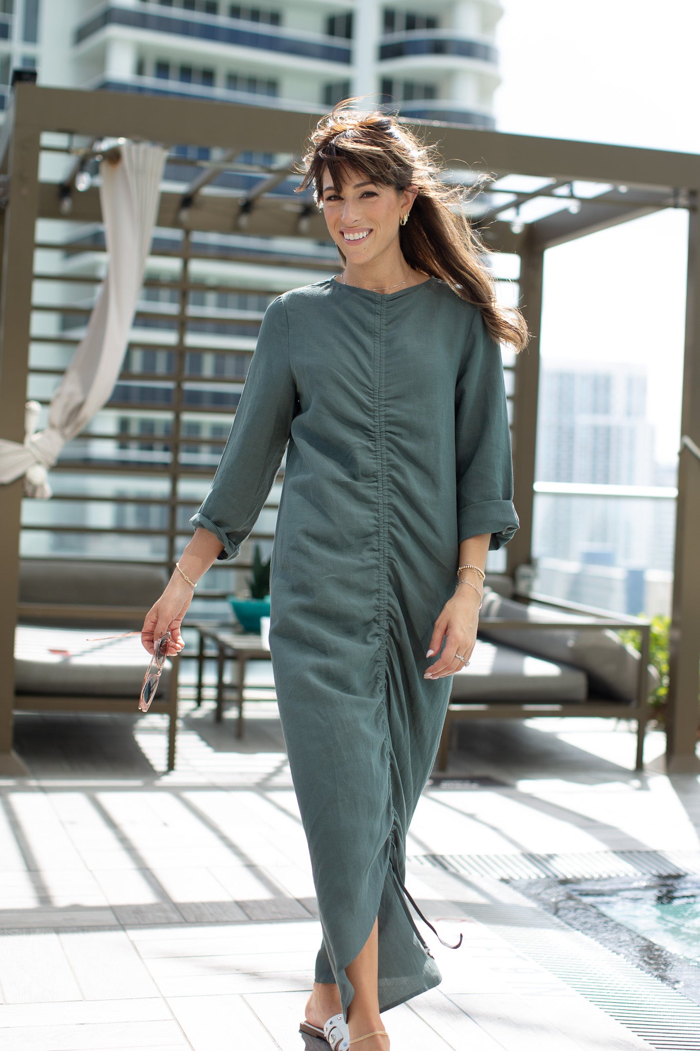 Kimono Style Dress- Green- FINAL SALE