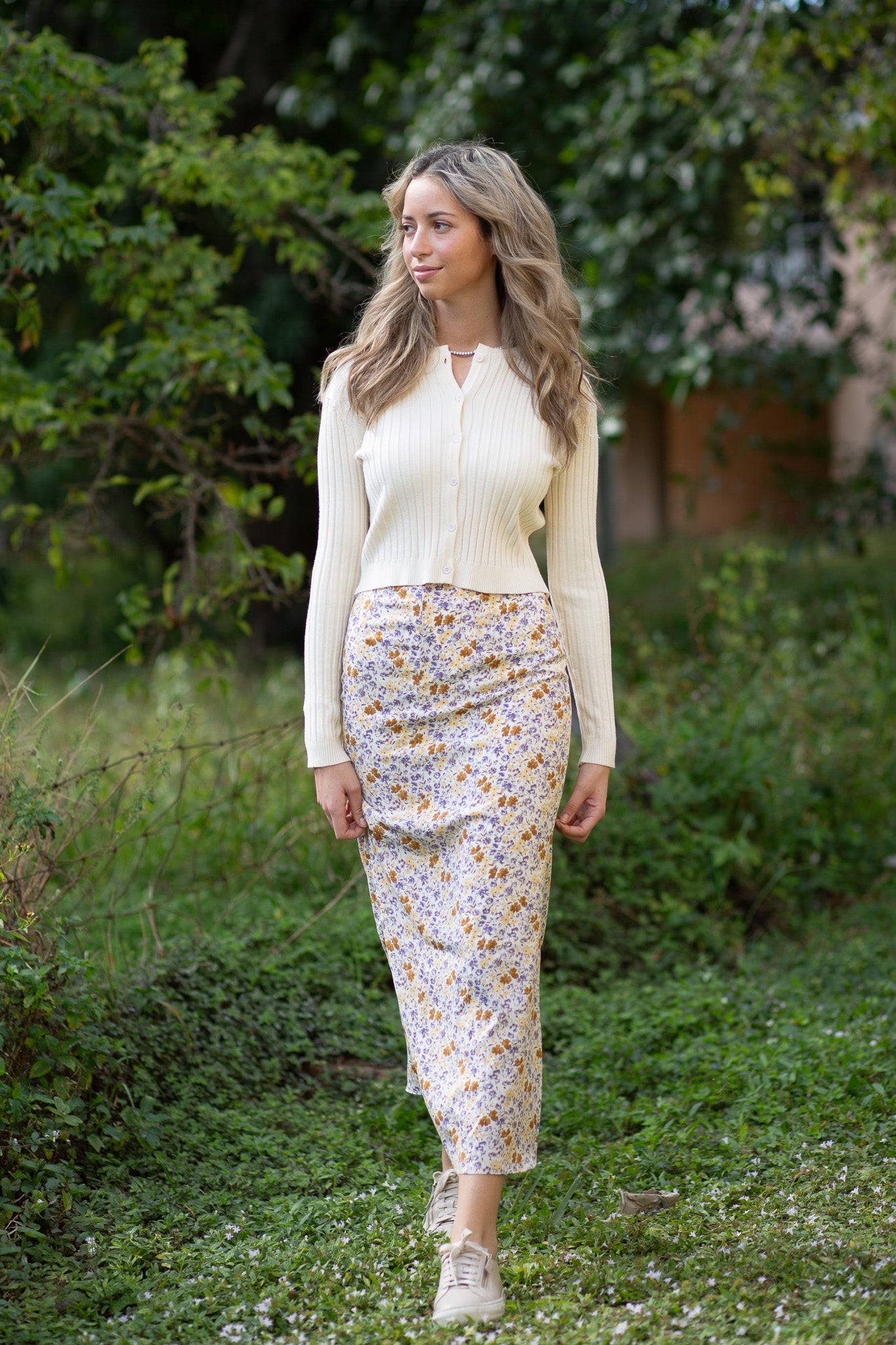 Naomie Slip Skirt- Lavender Floral- FINAL SALE