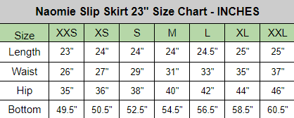 size chart