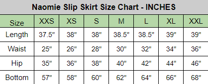 size chart