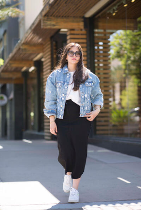 Crossover Denim Midi Skirt I ALV x Barianna- Black- FINAL SALE